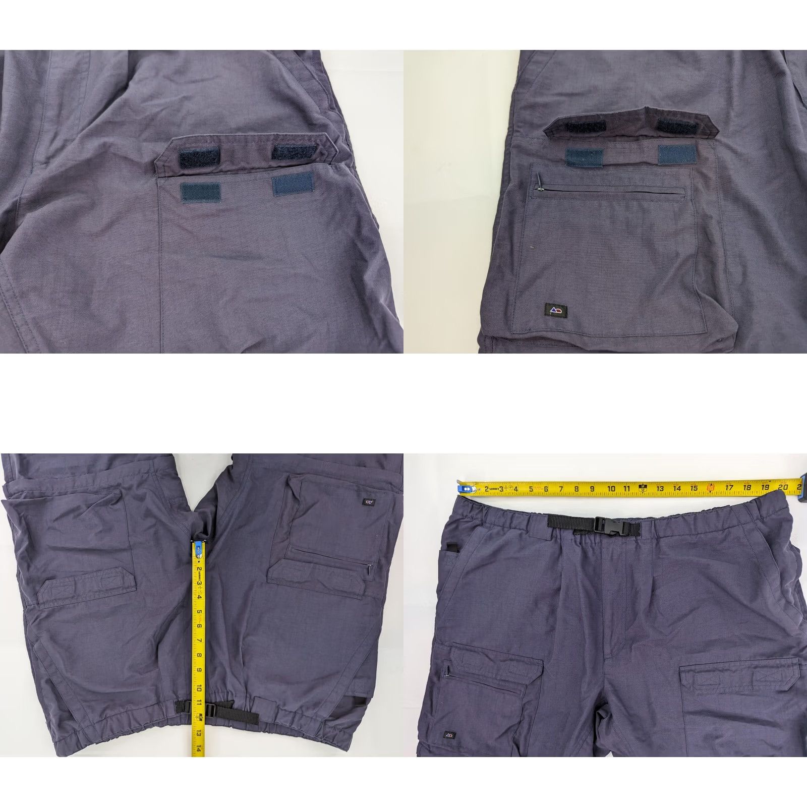 Vintage VTG Outersport Cargo Pants / Shorts 2XL Blue Men 40x31 5-Pocket Convertible Wide-Leg 90s Style Cargo (Adult) Mens Size US 39 - 8 Thumbnail