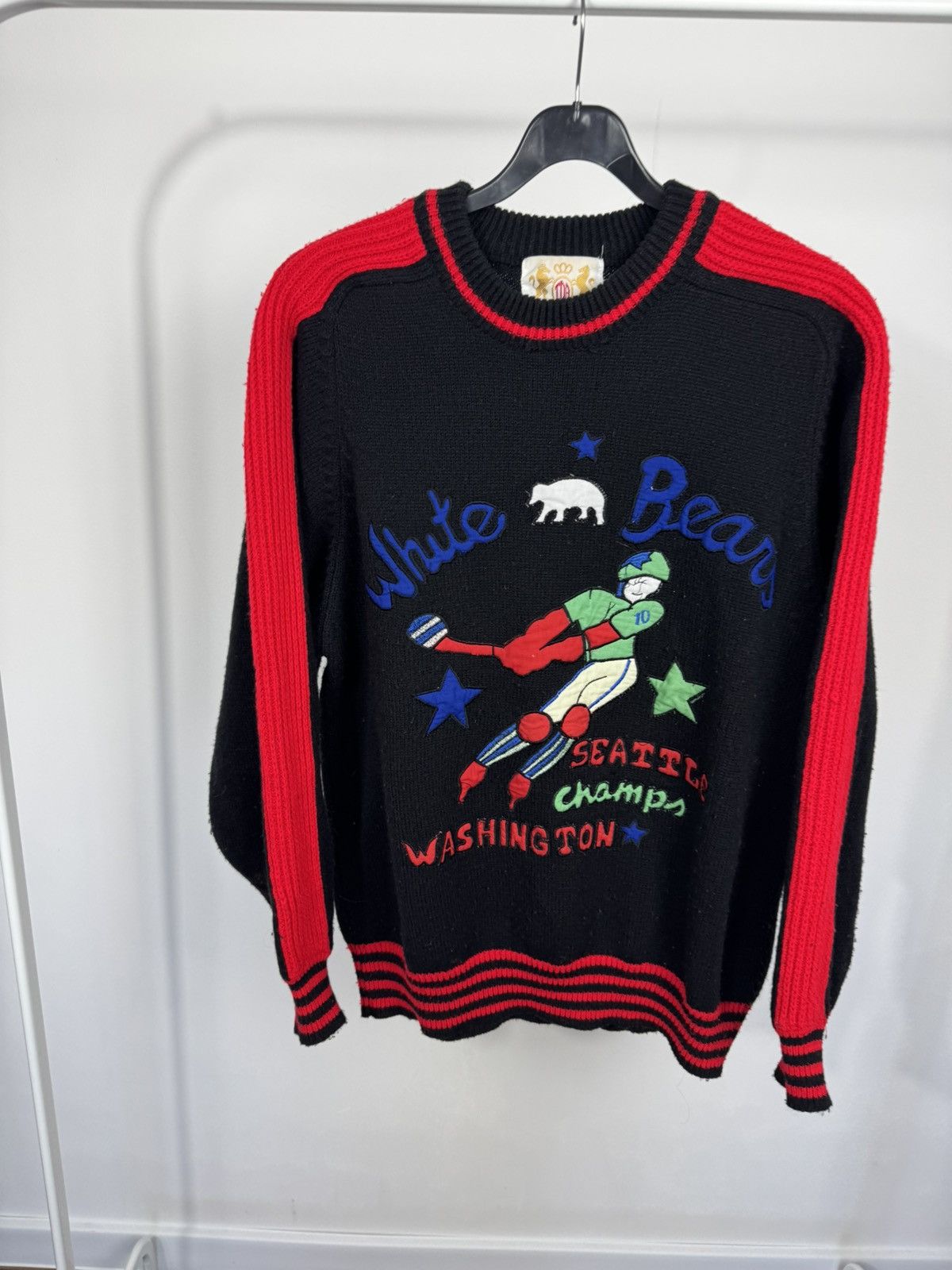 Other Vintage White Bear Seattle Washington Champs Knit Sweater M Size US M / EU 48-50 / 2 - 2 Thumbnail