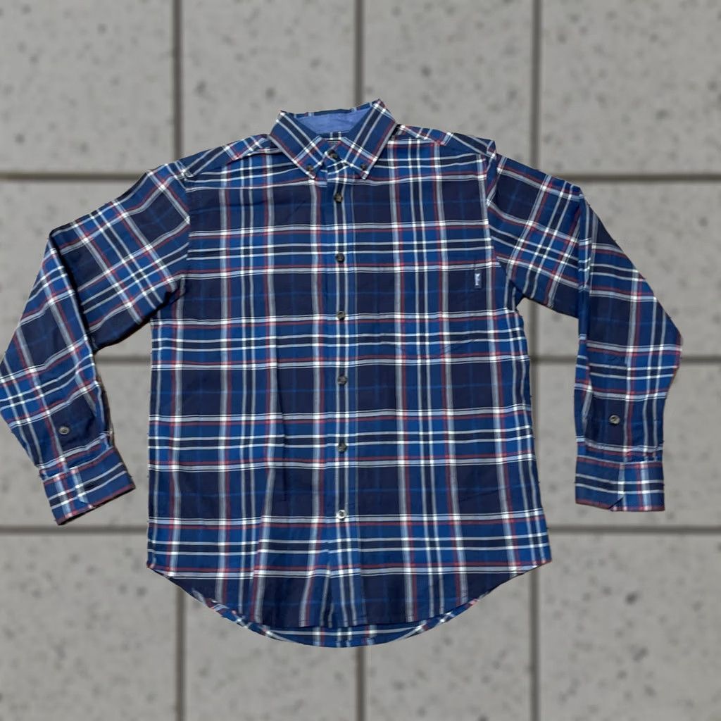 Vintage WOOLRICH Shirt Men S Blue Gray Plaid Red Western Lightweight Oxford S Size US S / EU 44-46 / 1 - 1 Thumbnail