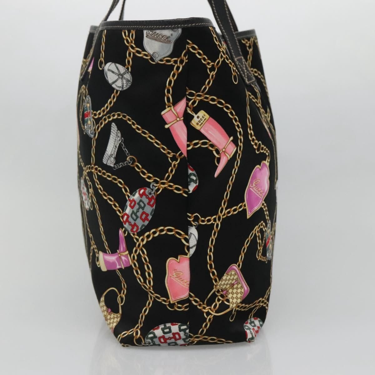 Gucci GUCCI Tote Bag Satin Outlet Black Gold Size ONE SIZE - 5 Thumbnail