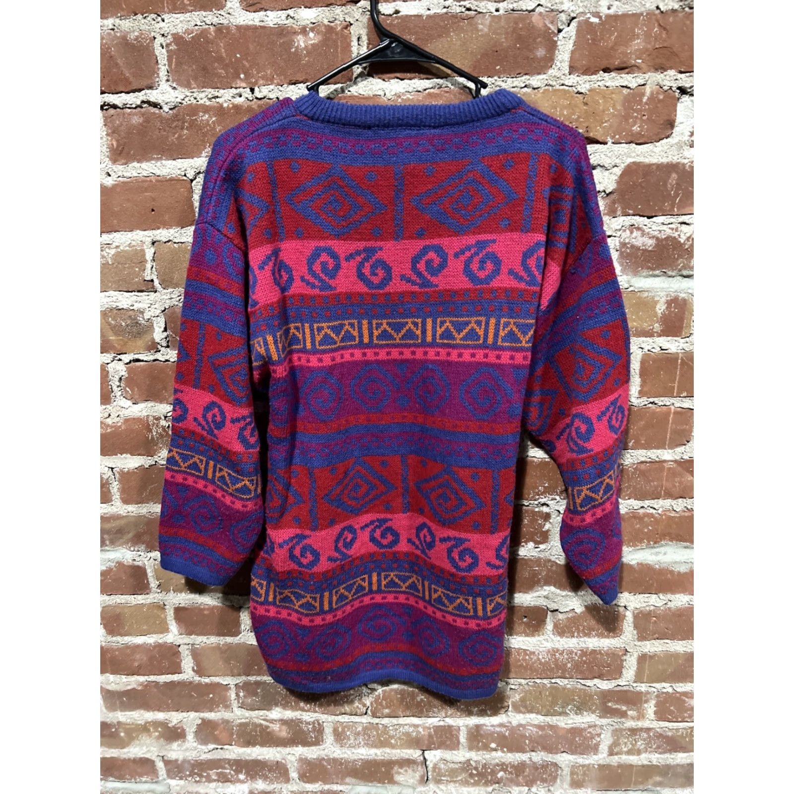 Vintage VINTAGE Giorgio di Firenze Sweater Mens Pullover Knit Crew Neck Long Sleeve Pink Purple Red Size US L / EU 52-54 / 3 - 3 Thumbnail