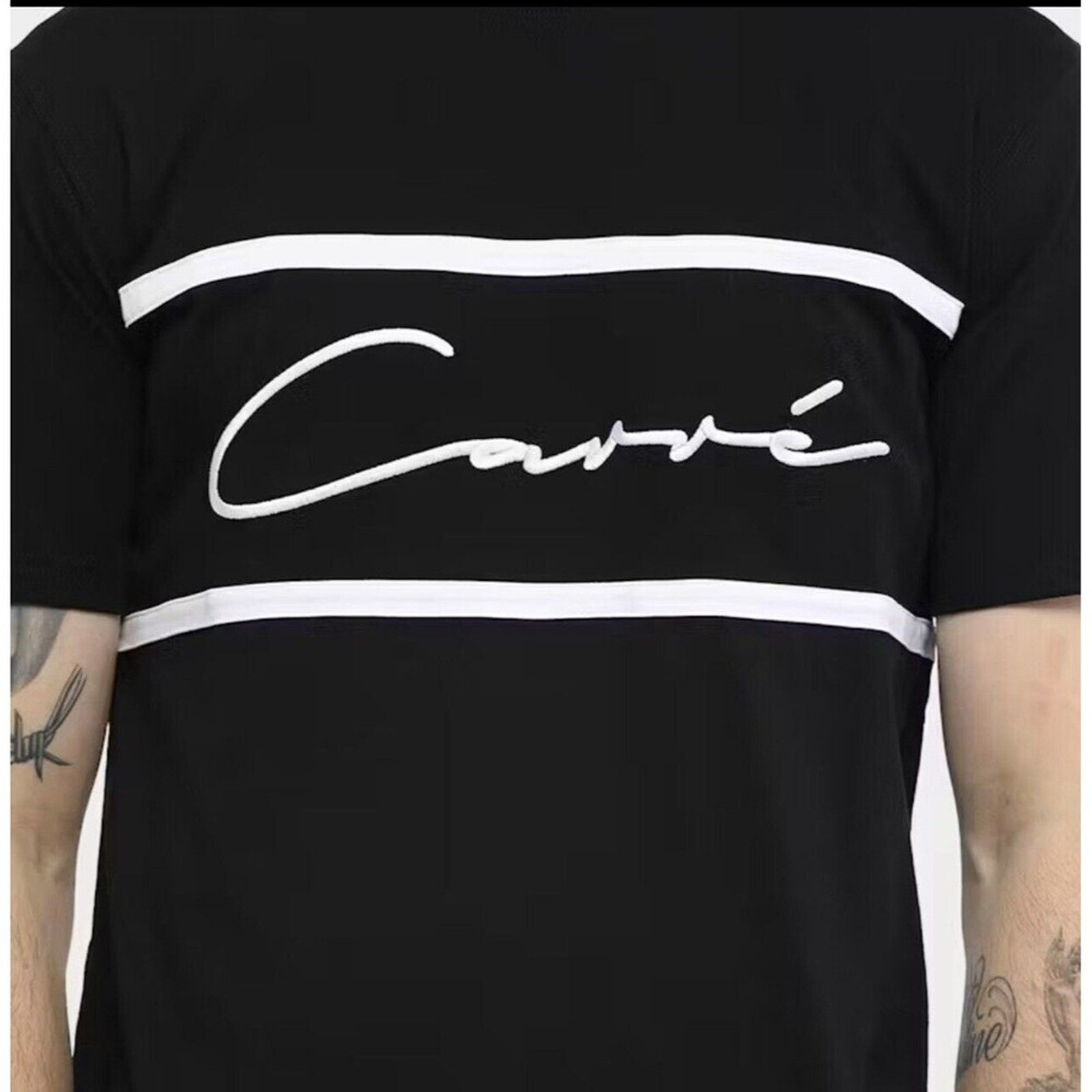 Carre CARRE' Paris Scripted Embroidery BLACK T-Shirt MEN Size 3XL Size US XXL / EU 58 / 5 - 2 Thumbnail