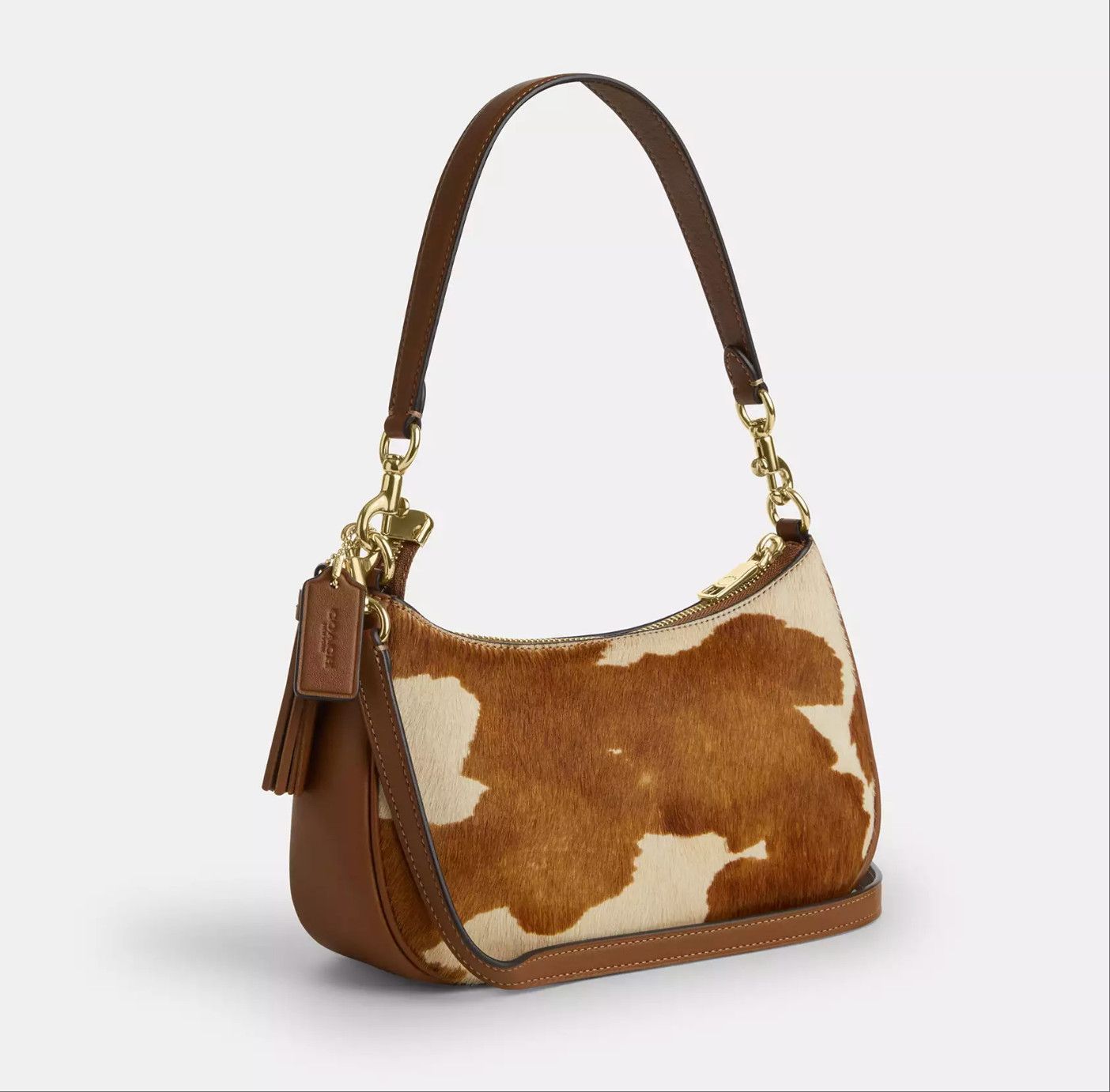 Coach Teri Shoulder Bag In Haircalf With Cow Print CDW45 Size ONE SIZE - 14 Thumbnail