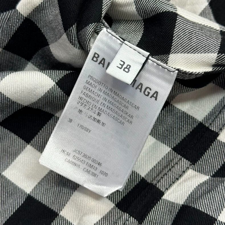 Balenciaga Balenciaga size 38 Black and white plaid long-sleeved shir Size M / US 6-8 / IT 42-44 - 7 Thumbnail