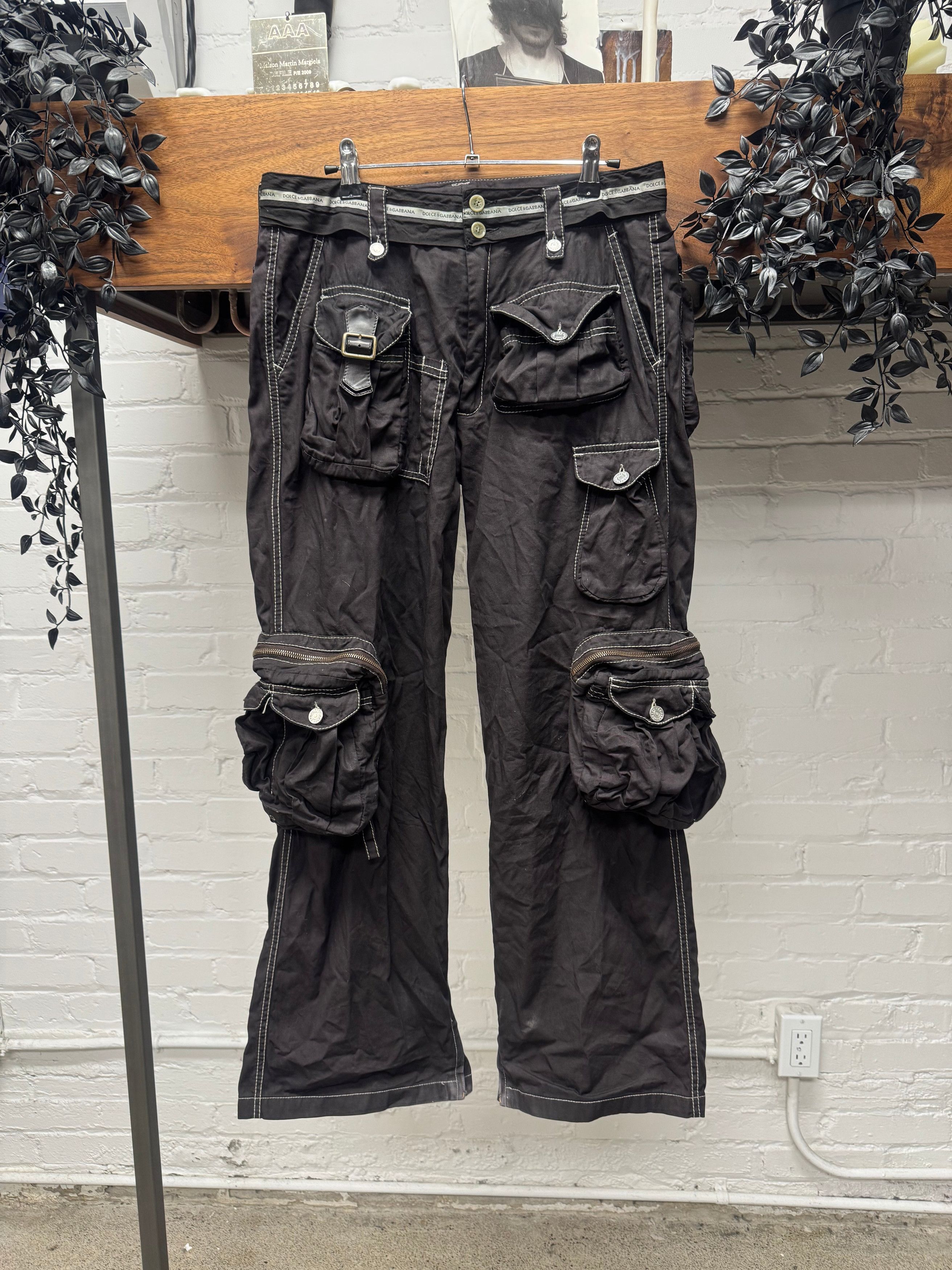 Dolce & Gabbana SS2003 Dolce & Gabbana Black Garment Dyed ‘Hunting’ Cargo Pants Size US 30 / EU 46 - 1 Thumbnail