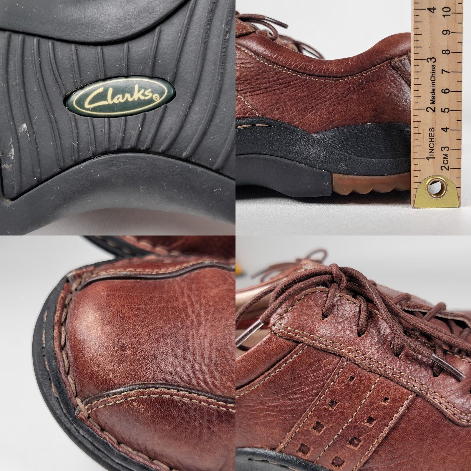 Clarks Clarks Leather Lace-Up Comfort Casual Walking Sneakers for Men 8 M Brown Oxford Shoes Mens Size US 8 / EU 41 - 8 Thumbnail