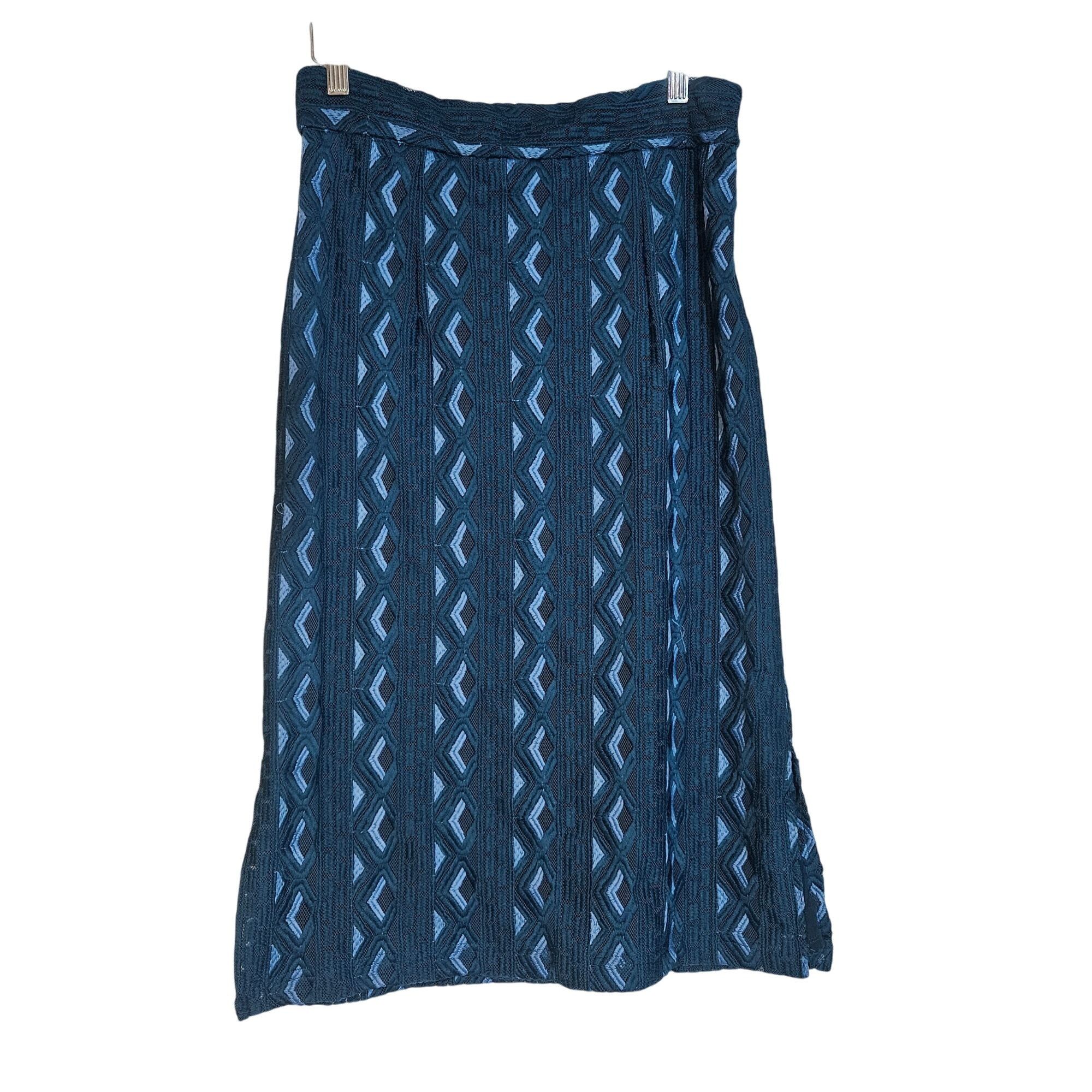 Anthropologie NWT Anthropologie Sienna Embroidered Pencil Skirt Turquoise Size 32" / US 10 / IT 46 - 2 Thumbnail