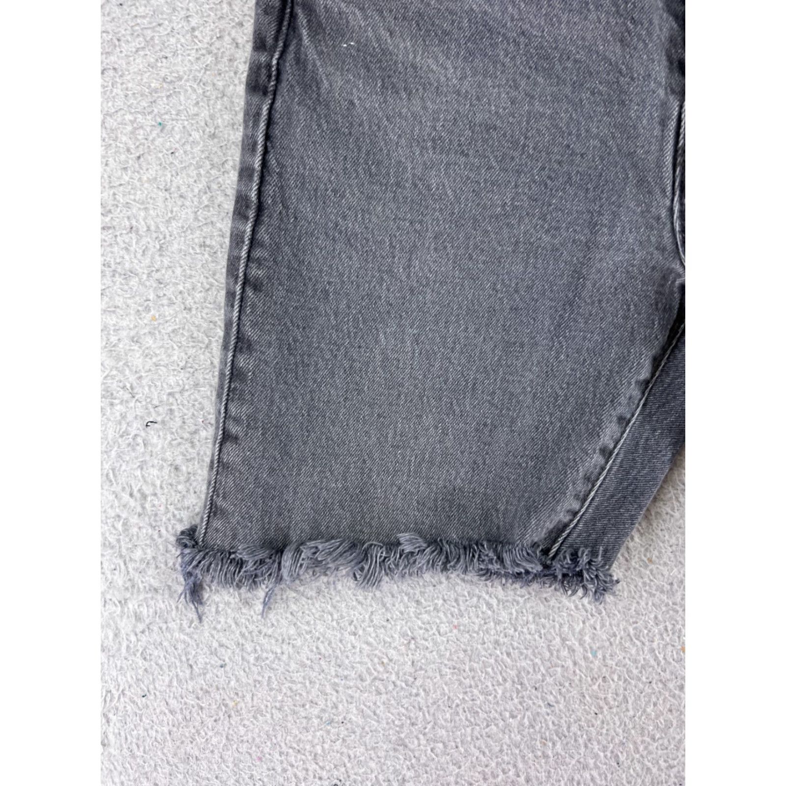 Levi's Levis Shorts Womens 24 Gray Denim Jean Cutoff Premium Big E 501 Button Fly 21x6 Size 42" / US 20 - 3 Thumbnail