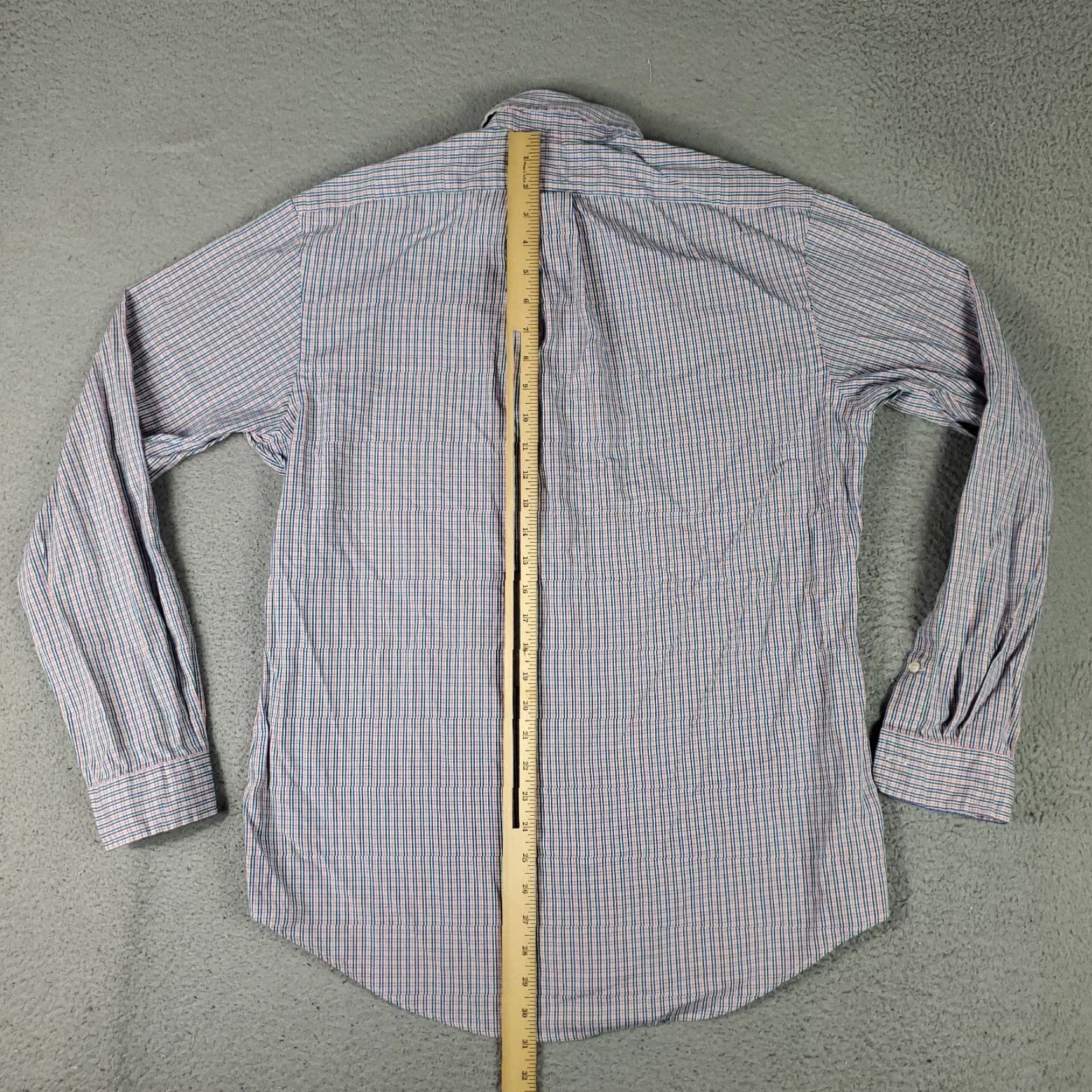 Ralph Lauren VINTAGE Ralph Lauren Dress Shirt Men Size 16 Long Sleeve Plaid Cotton Blue Classic 90s Mens Size 42R - 5 Thumbnail