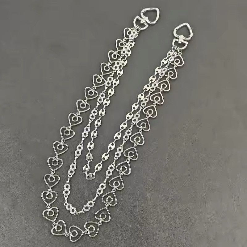Vintage Heart Shaped Rhinestone Girl Waist Accessories Size ONE SIZE - 3 Thumbnail