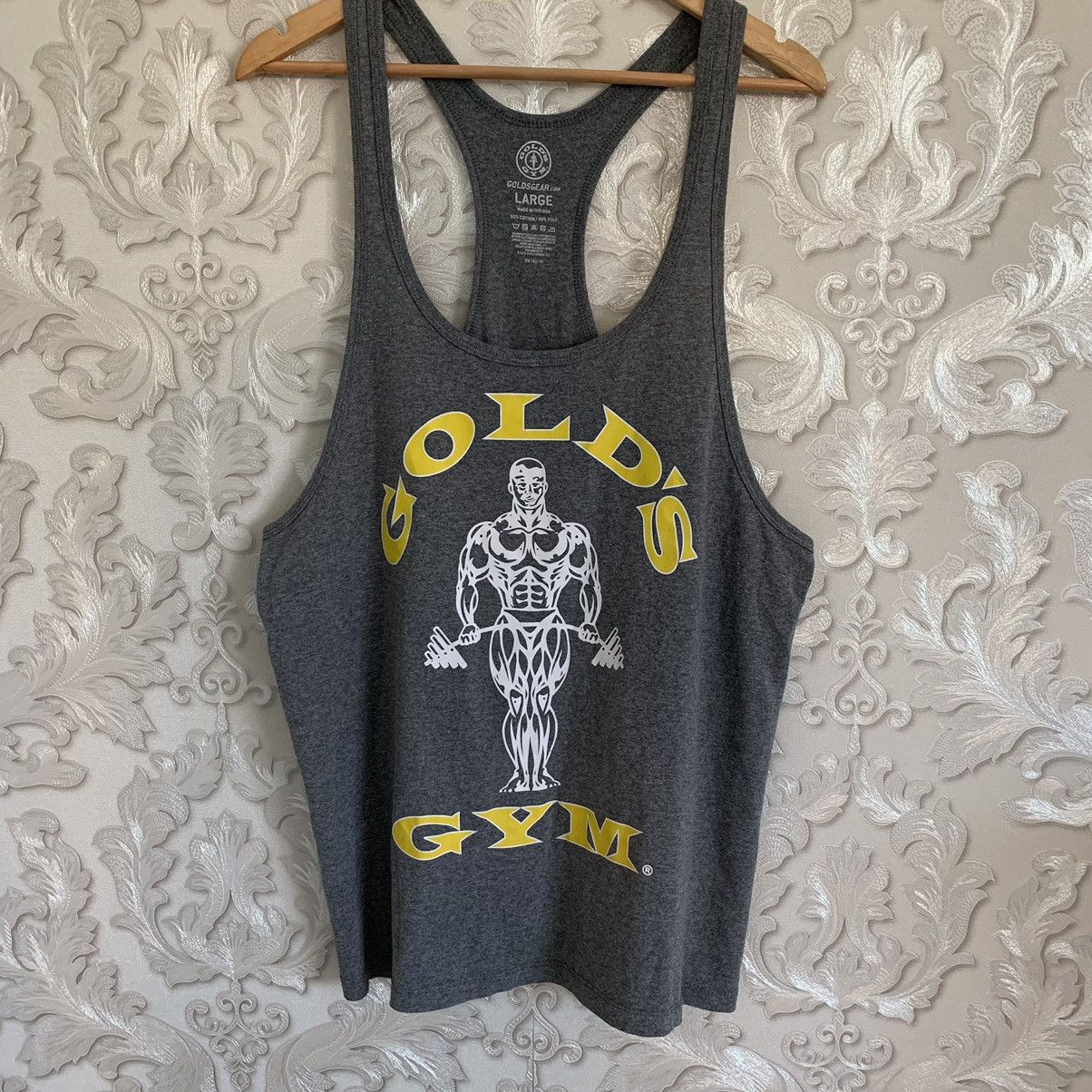 Vintage VINTAGE 00S GOLDS GOLD’S GYM BIG LOGO TANK TEE T-SHIRT | Grailed