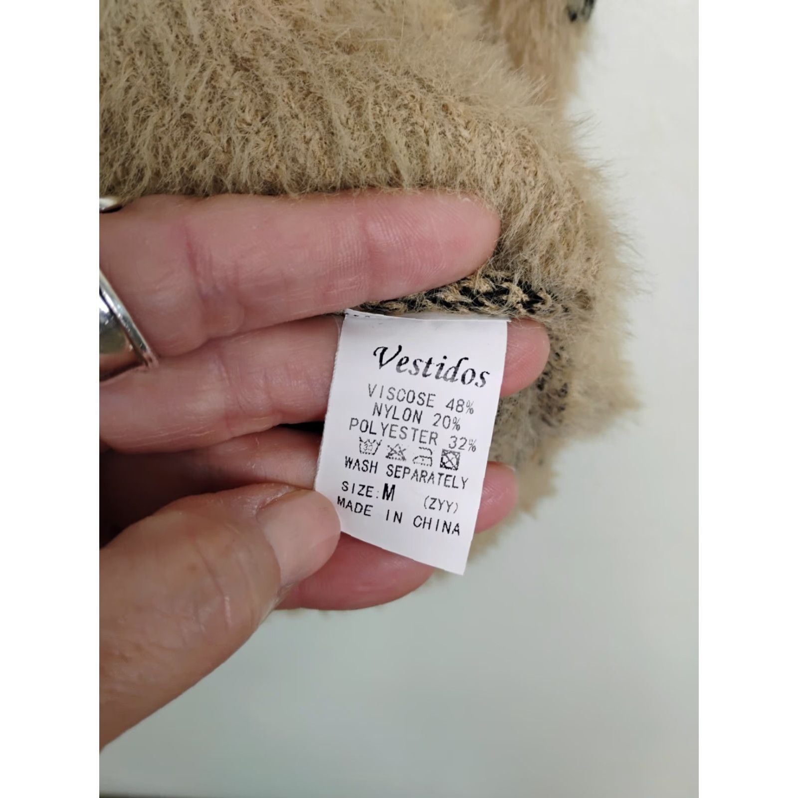 Vintage Vestidos Leopard Cardigan Sweater Brown Size M V-Neck Button Long Sleeve Faux Fur Womens Cardigan Size M / US 6-8 / IT 42-44 - 5 Thumbnail