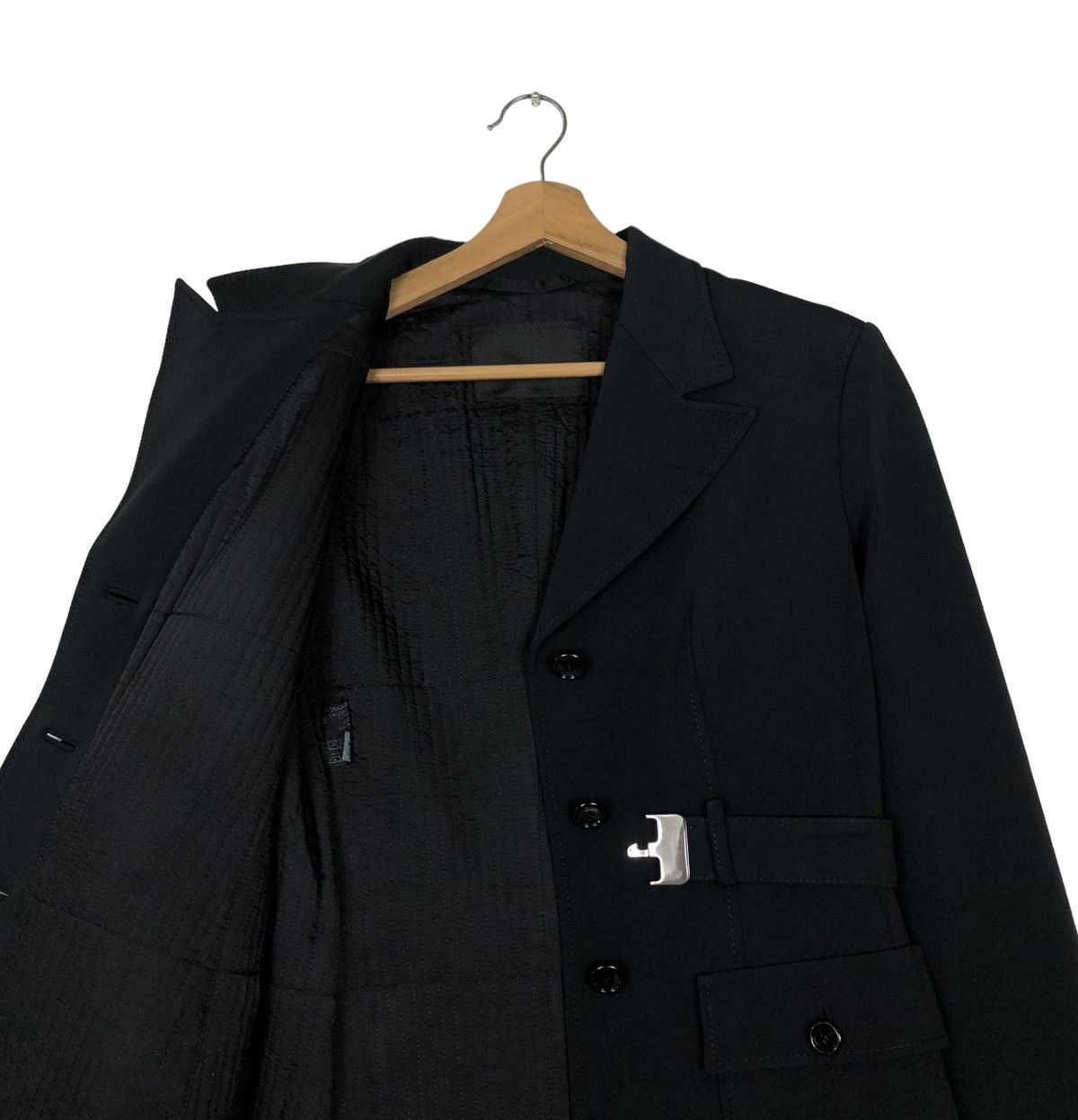 Prada 🔥RICH BLACK VINTAGE PRADA MILANO BONDAGE BELT JACKET Size M / US 6-8 / IT 42-44 - 13 Thumbnail
