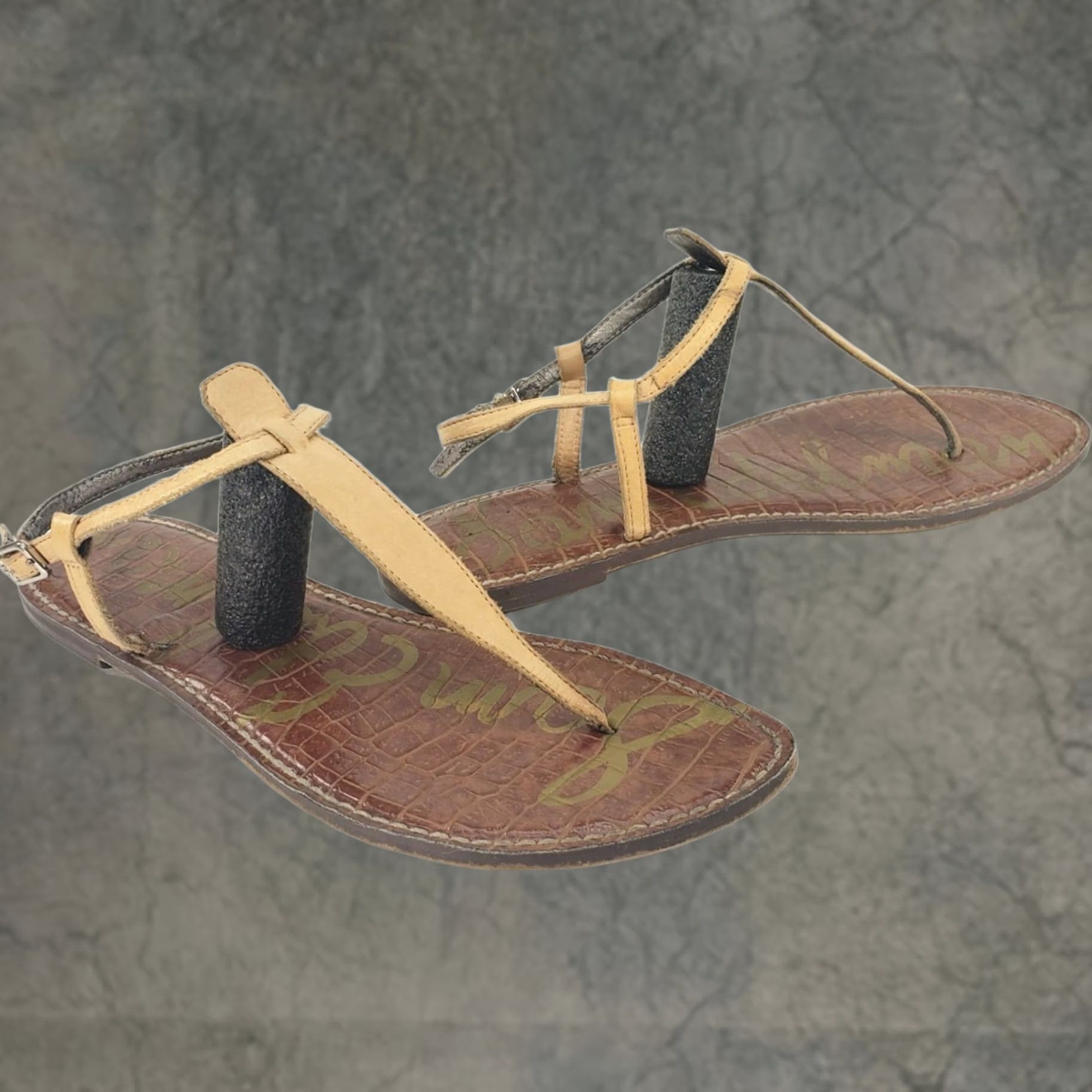 Sam Edelman SAM EDELMAN GIGI Thong Sandal Tan Leather Women's Size 9.5 Medium Size US 10 / IT 40 - 1 Thumbnail