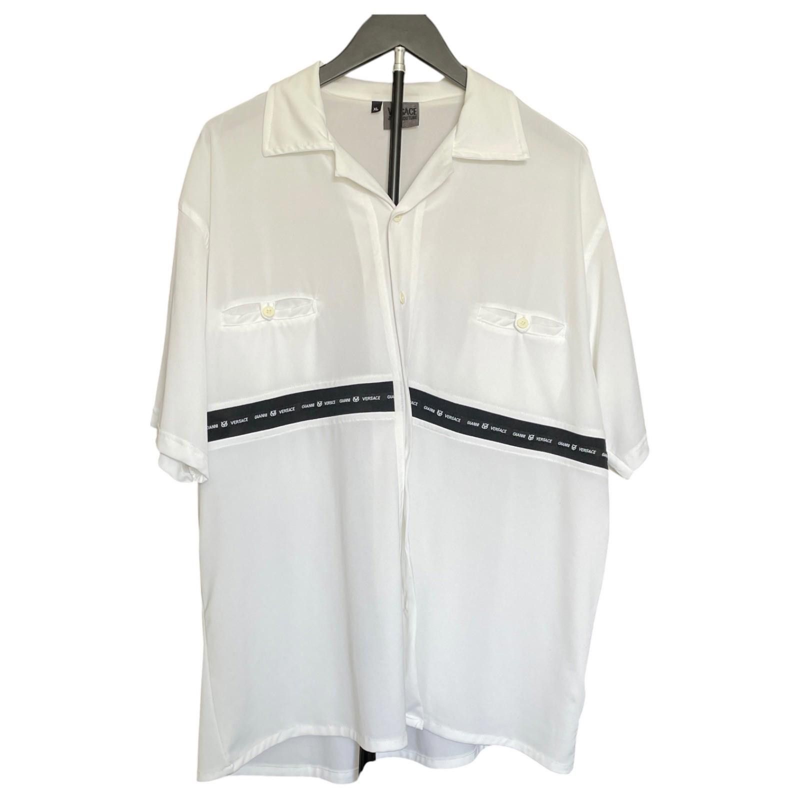 Versace Gianni Versace Logo Tape Shirt Mens XL White Designer CLEAN Size US XL / EU 56 / 4 - 2 Thumbnail
