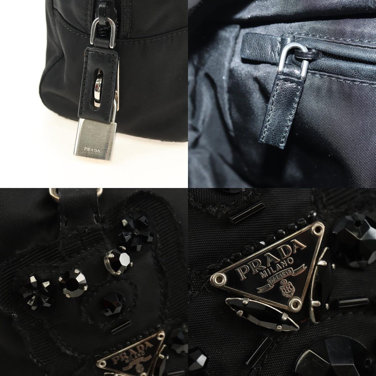 Prada Prada Nylon Handbag Black Size ONE SIZE - 6 Thumbnail