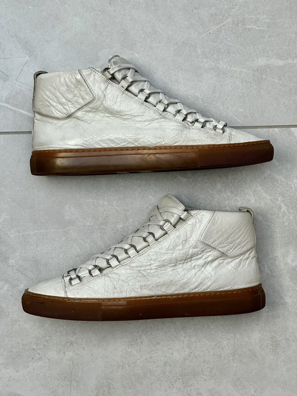 Balenciaga Balenciaga Arena High 43 EU White + Brown / Gum Sole Size US 11 / EU 44 - 3 Thumbnail