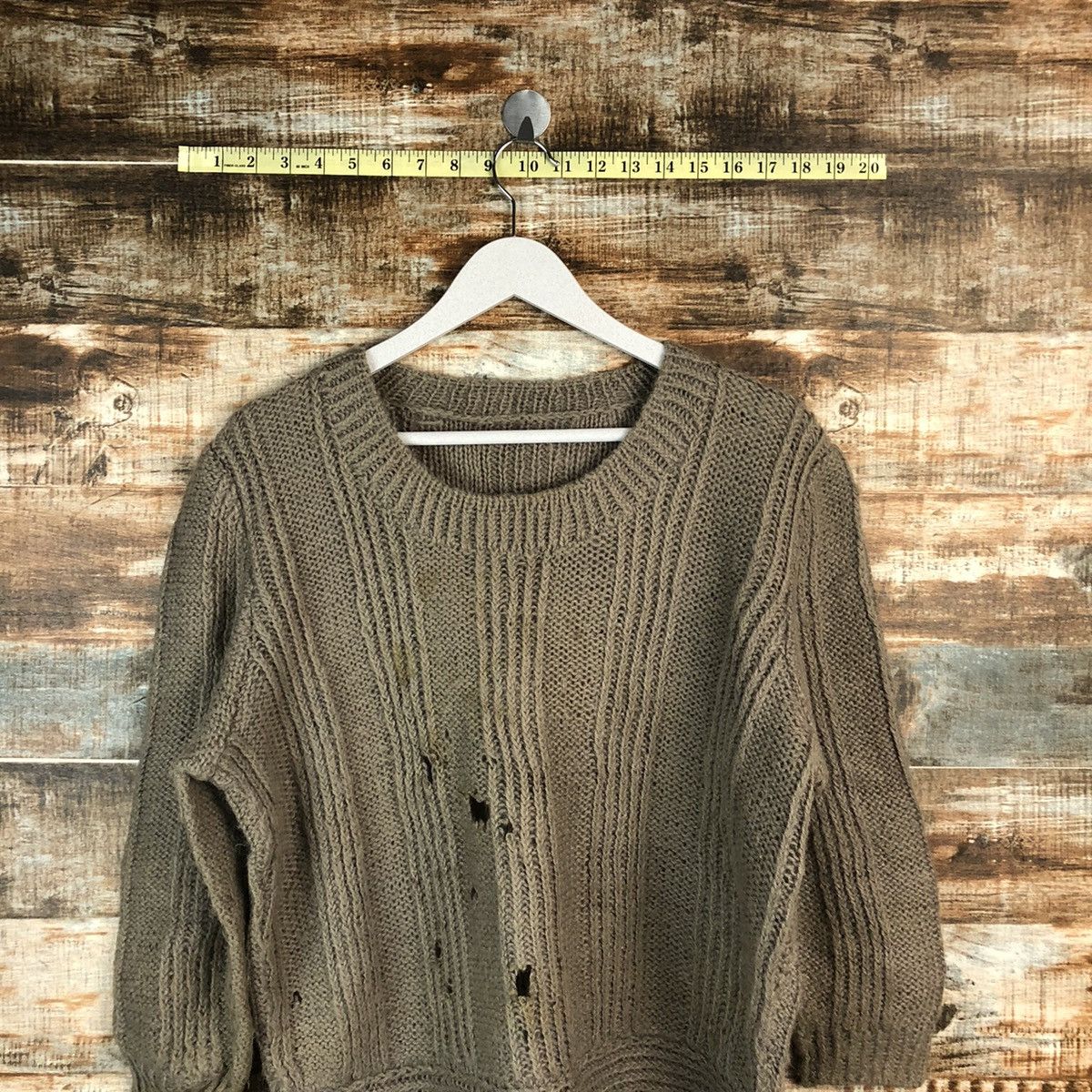 Homespun Knitwear × Japanese Brand Japanese Brand Brown ripped vintage Knitwear #A1550 Size M / US 6-8 / IT 42-44 - 2 Thumbnail