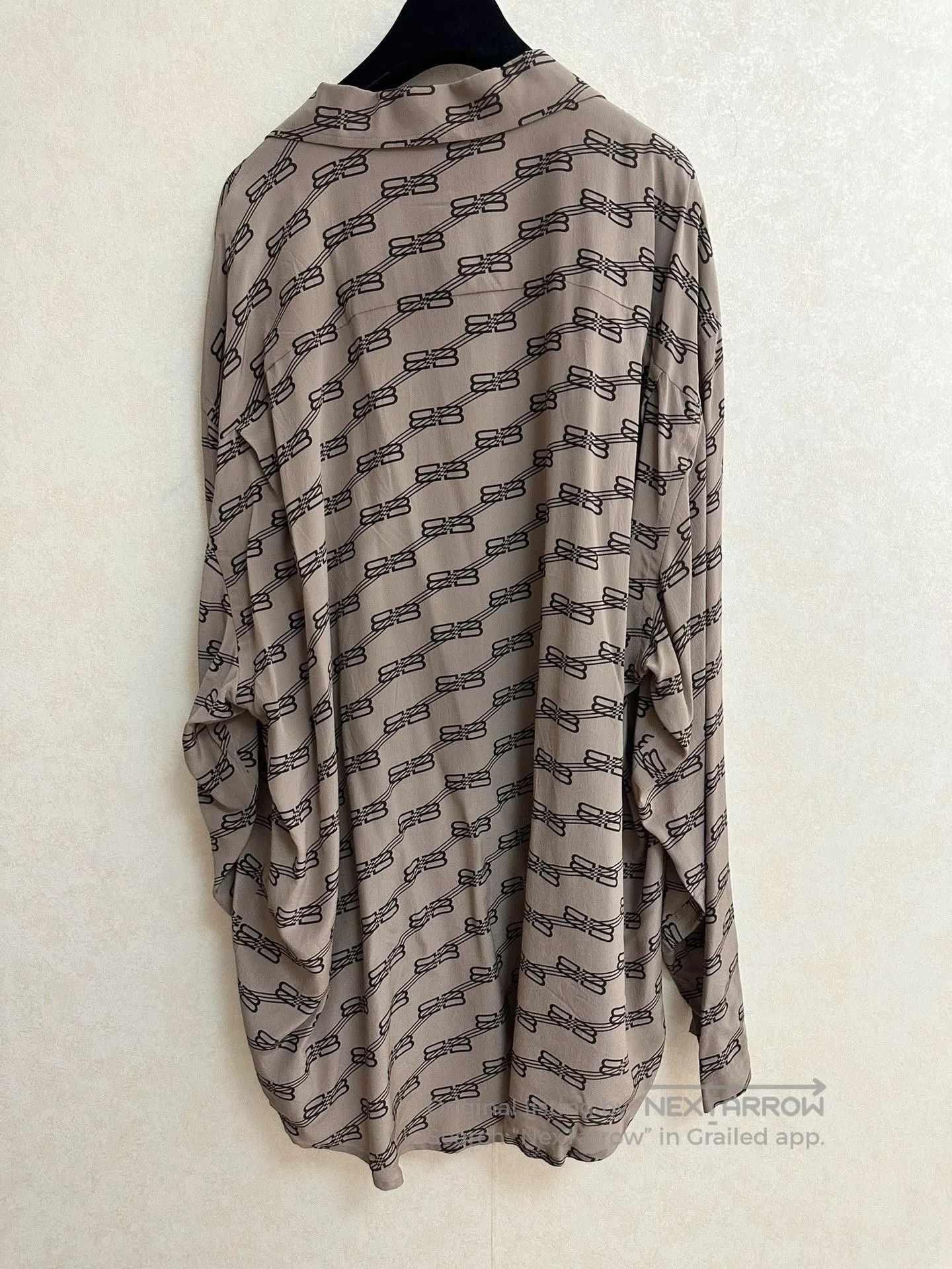 Balenciaga Balenciaga Double B Logo Silk Brown Shirt. Size S / US 4 / IT 40 - 2 Thumbnail