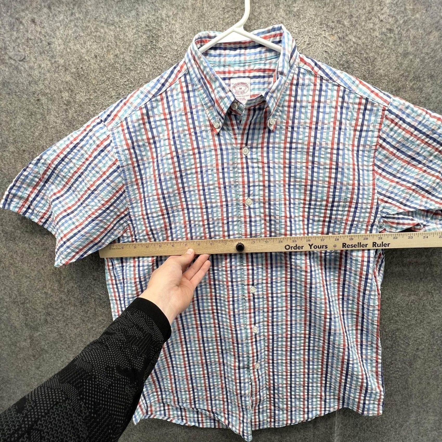 Brooks Brothers Brooks Brothers Shirt Mens M Short Sleeve Plaid Button Front Seersucker Lightweight Cotton Casual Summer Multicolor Womens? Size US M / EU 48-50 / 2 - 6 Thumbnail
