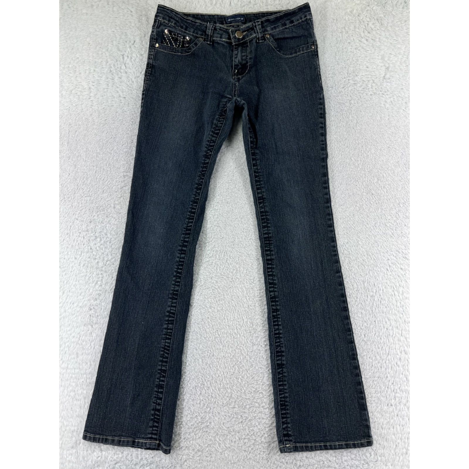 Denime Blue Plitch Women’s Jeans Pants Bootcut Stretch Embroidered Denim Size 5 Blue Size 27" / US 4 / IT 40 - 2 Thumbnail