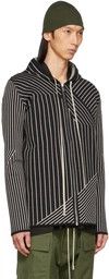 Rick Owens o1y0325 Hooded Cardigan in Black/White Size US M / EU 48-50 / 2 - 2 Thumbnail