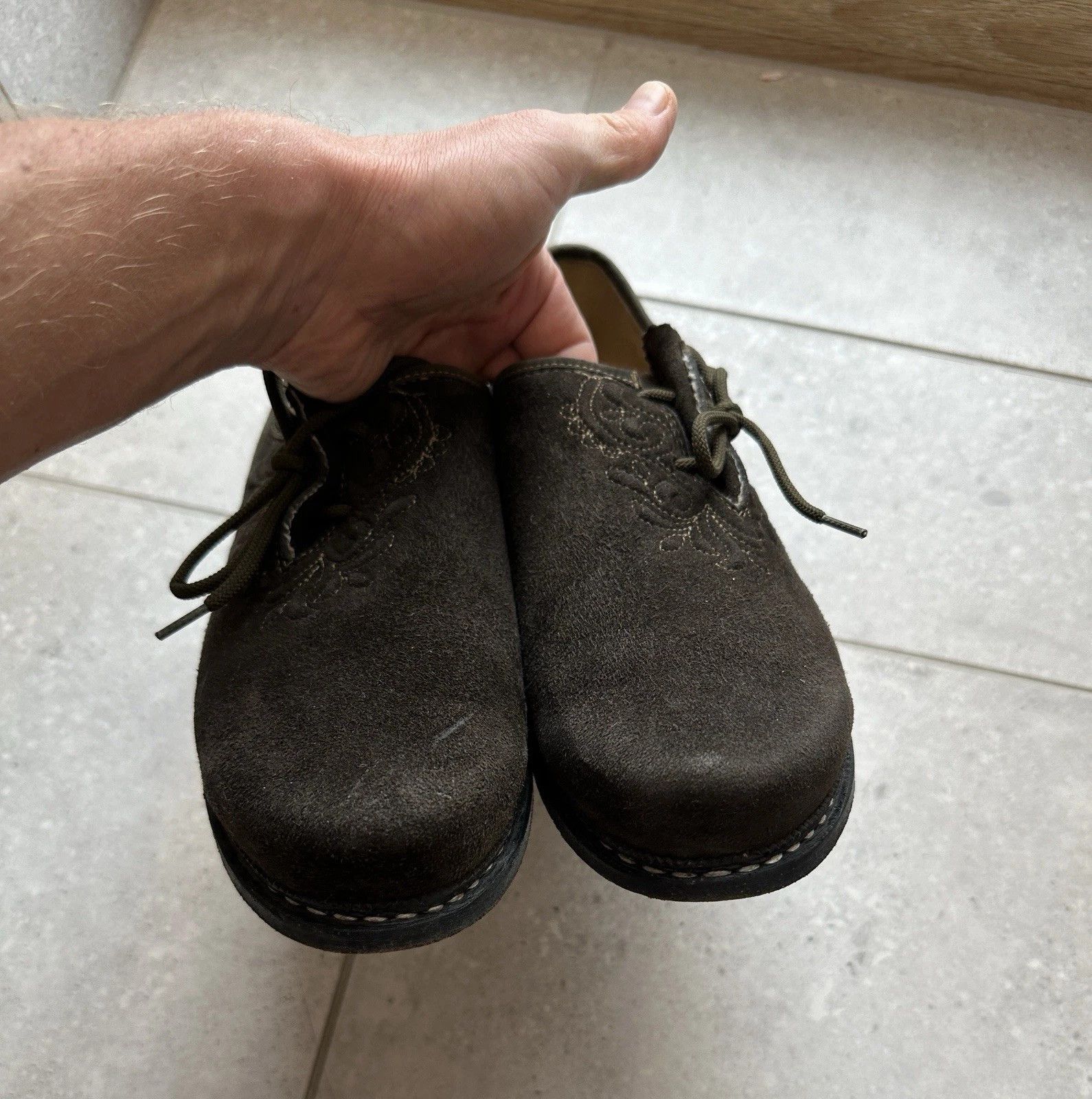 Vintage Meindl Traditonal Shoes Brown Suede Skywalk Bavarian Men's Size US 8.5 / EU 41-42 - 8 Thumbnail