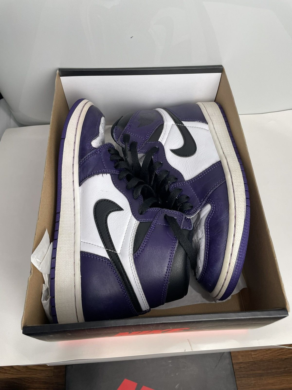 Nike Jordan 1 Court Purple 2.0 Size 8.5 Beat Nike OG Box/Laces Size US 8.5 / EU 41-42 - 21 Thumbnail
