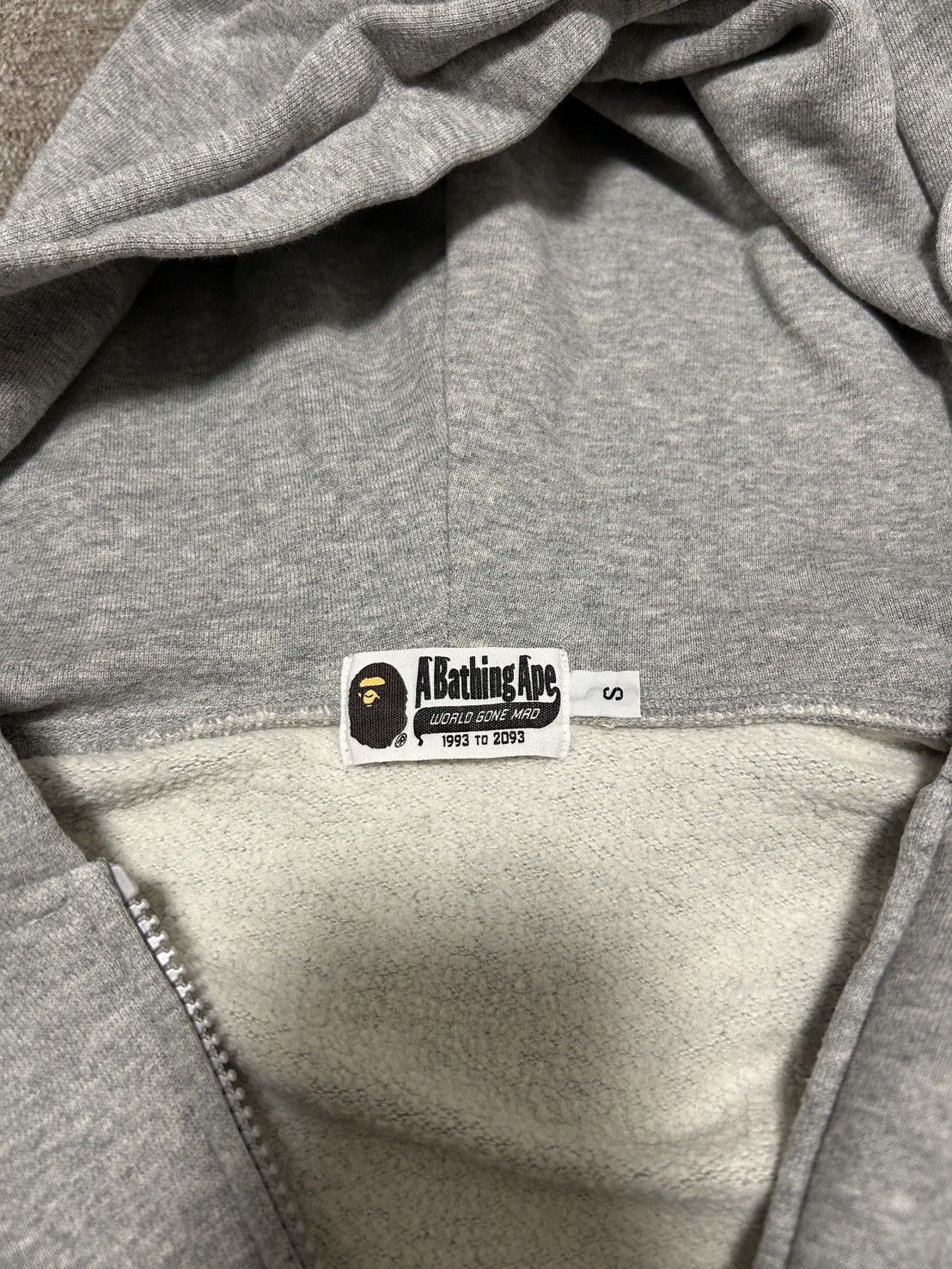 Bape Bape Gray Spell Out Zip Hoodie Size US S / EU 44-46 / 1 - 3 Thumbnail