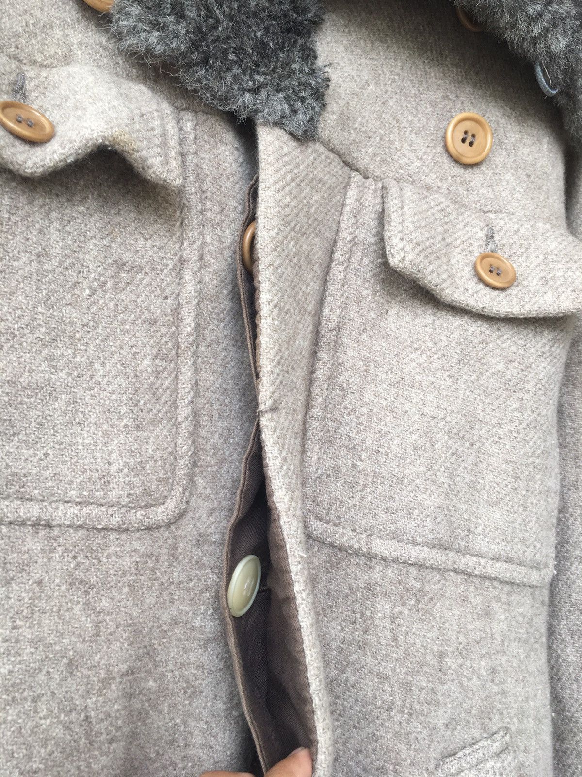 CABANE de ZUCCa × Issey Miyake × Zucca Issey Miyake Zucca Fur 3 Way Neck Long Coat Size S / US 4 / IT 40 - 8 Thumbnail