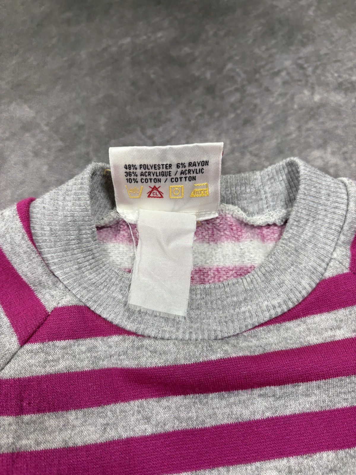 Vintage 1980s Vintage Sweatshirt Striped Crewneck Drawstring Crop 80 Size S / US 4 / IT 40 - 5 Thumbnail