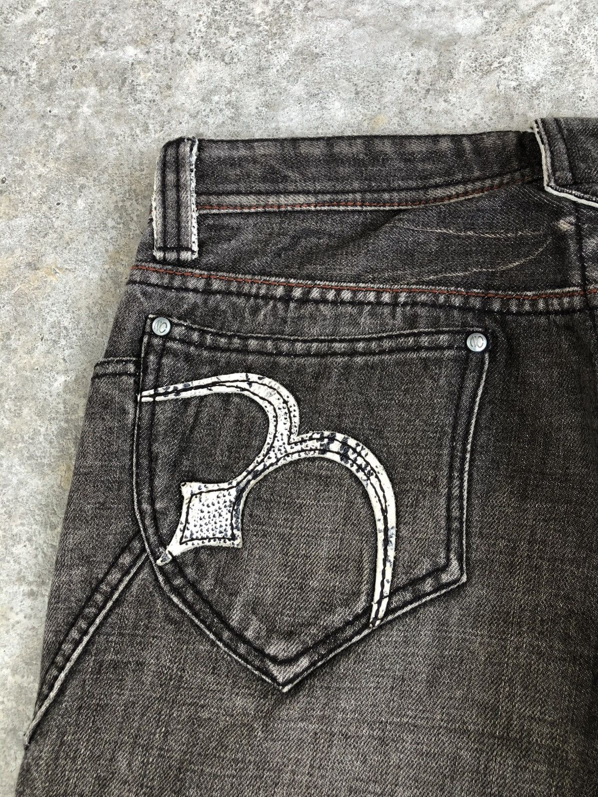 If Six Was Nine Japanese Nicole Club Flared Jeans Snake Skin Distressed Size US 32 / EU 48 - 16 Thumbnail