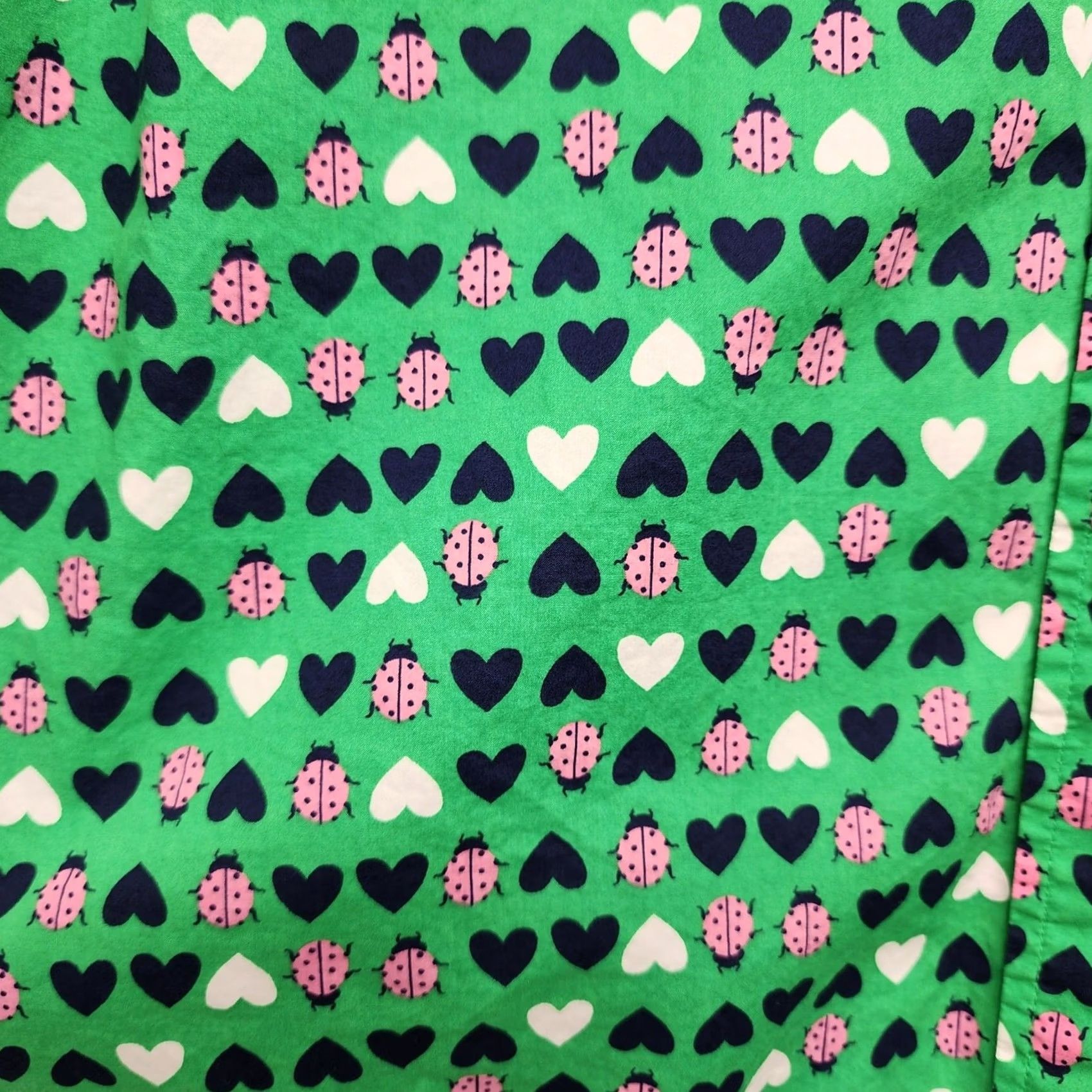 Talbots Talbots Shirt Womens Medium Green Heart Ladybug Long Sleeve Cotton Button-Front Adjustable Collar Mens? Size M / US 6-8 / IT 42-44 - 6 Thumbnail