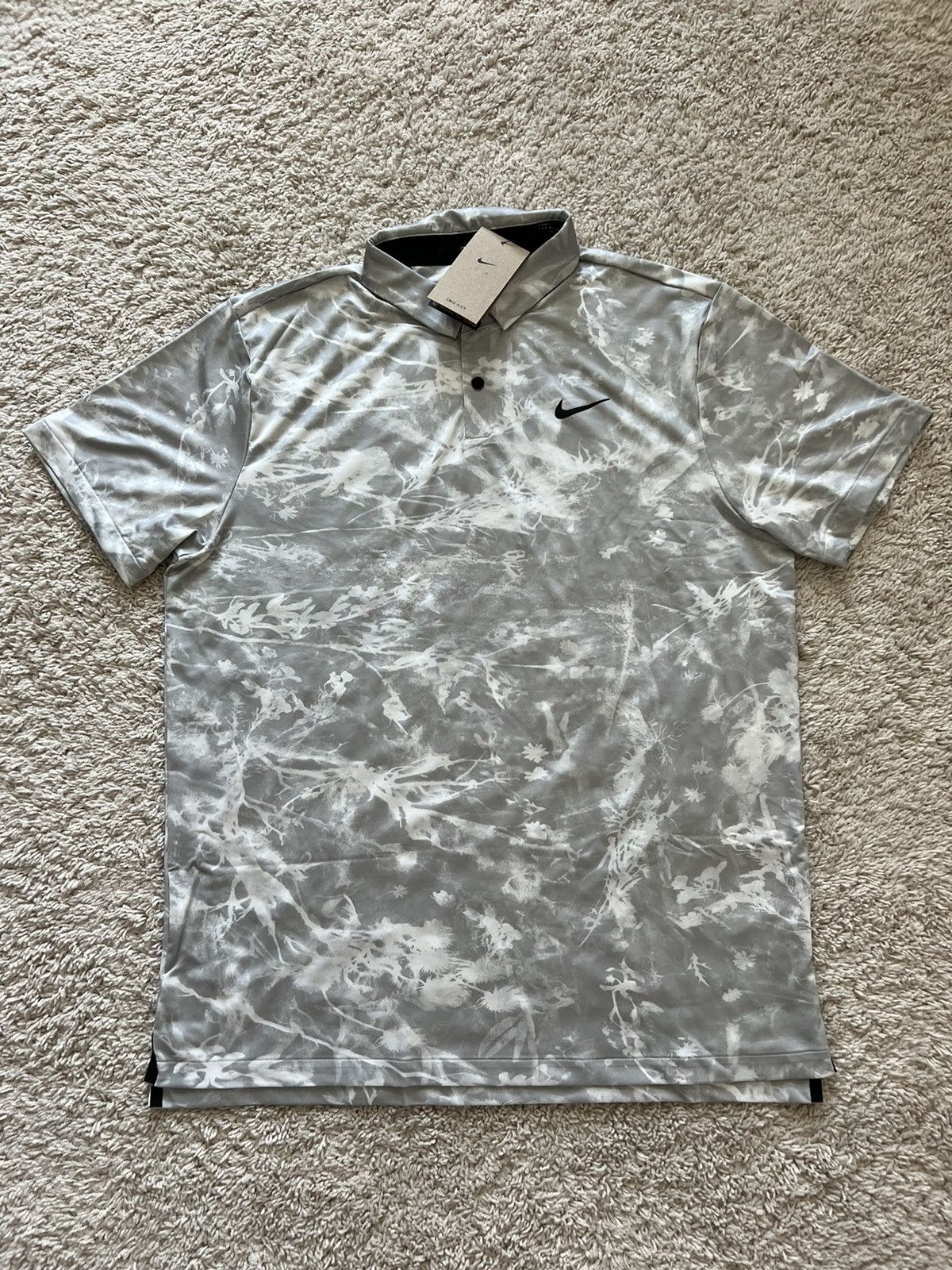 Nike Nike Dri Fit Golf Polo Gray New Floral Size US L / EU 52-54 / 3 - 7 Thumbnail