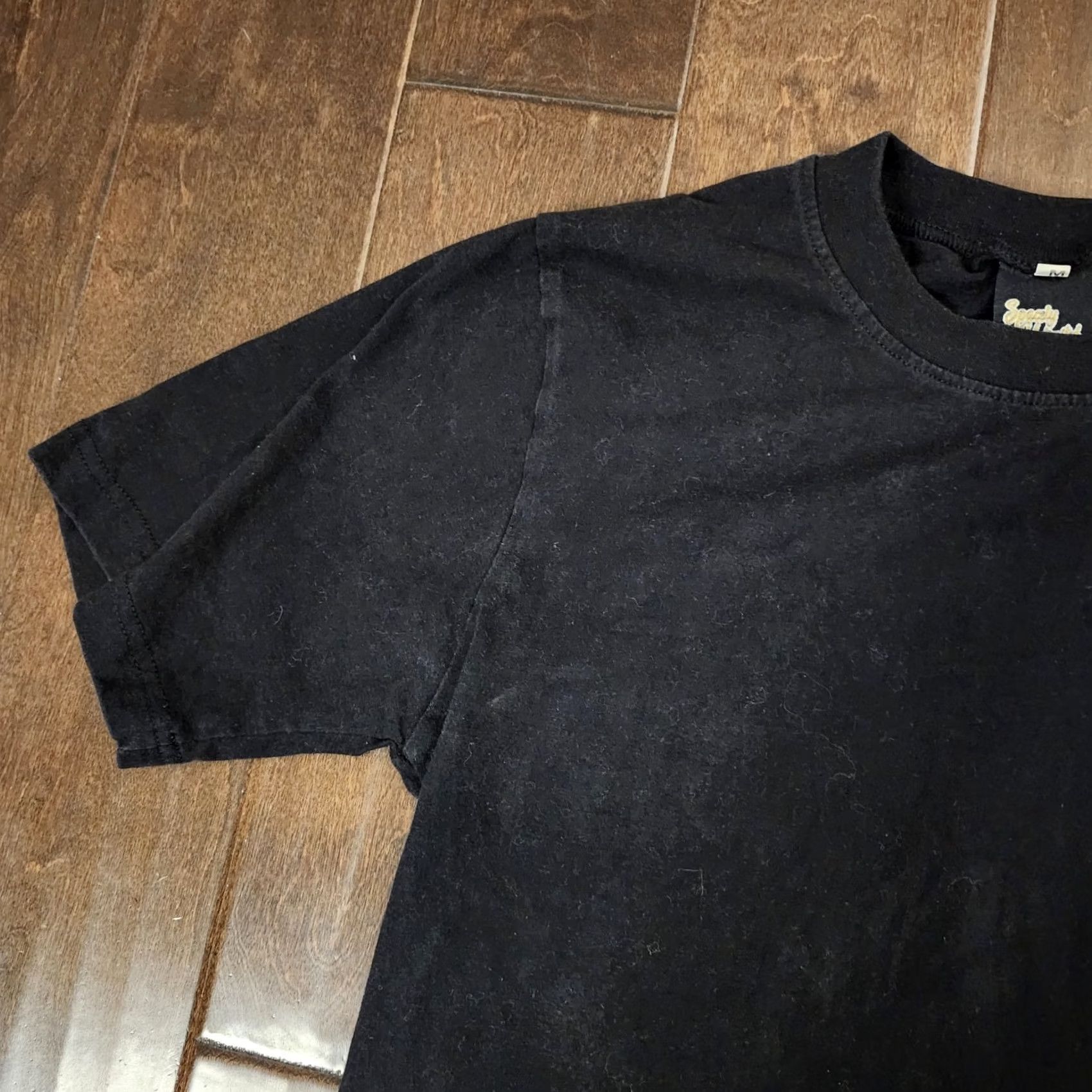 Vintage Spacely Unlimited T-Shirt Black Short Sleeve Size L Mens Space Pattern Stains Cleaning Needed Regular Cotton Shirt Size US L / EU 52-54 / 3 - 4 Thumbnail