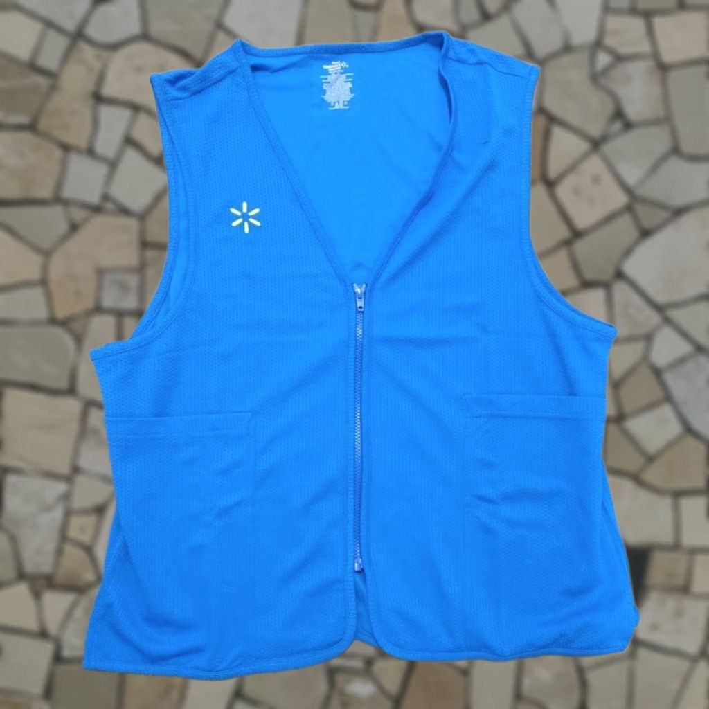 Walmart Walmart Vest Women's XL Blue Spark Logo Pockets Embroidered Zip Polyester Shirt? Size XL / US 12-14 / IT 48-50 - 1 Preview