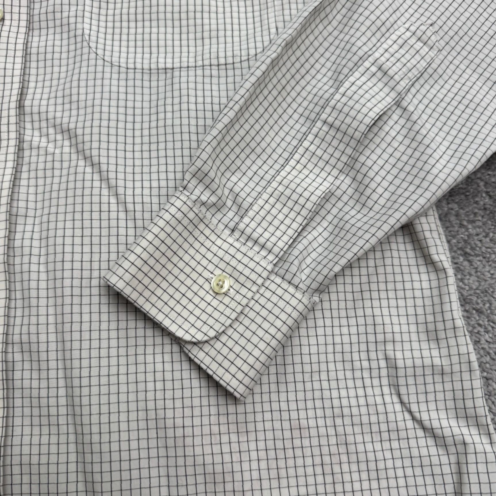 Brooks Brothers Brooks Brothers Extra Slim Non Iron Dress Shirt Mens 16 34 White Blue Check Work Size 42R - 5 Thumbnail