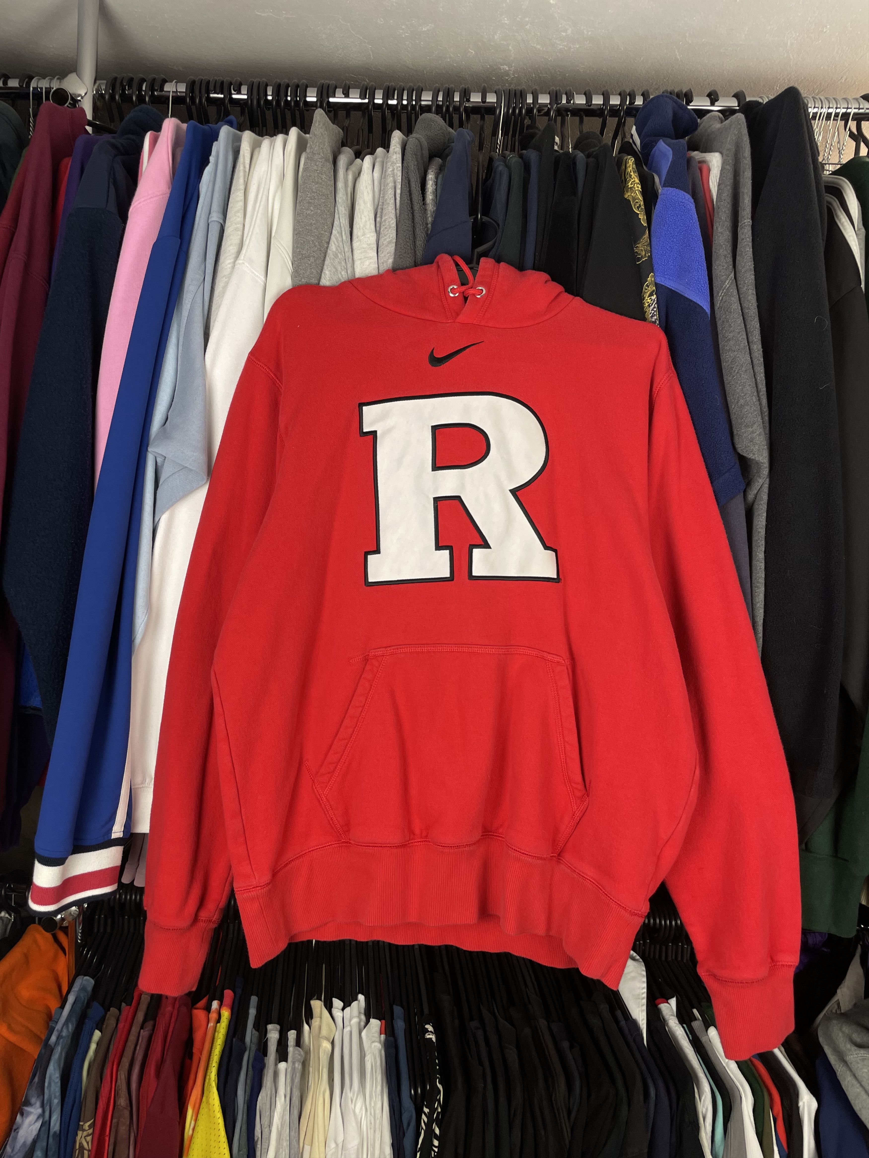 Nike × Vintage Vintage Y2K Rutgers University Nike Center Swoosh Hoodie Size US L / EU 52-54 / 3 - 1 Thumbnail