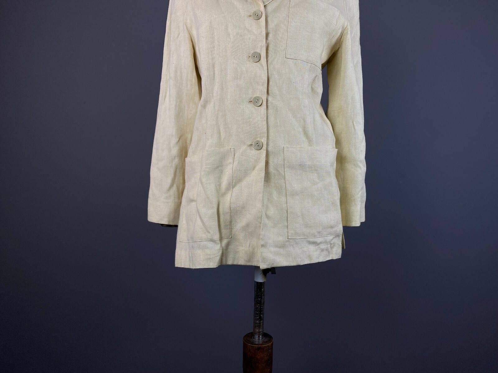 Kenzo Ladies Kenzo Jungle Beige Button Down Blazer Jacket Size 38 Size M / US 6-8 / IT 42-44 - 3 Thumbnail
