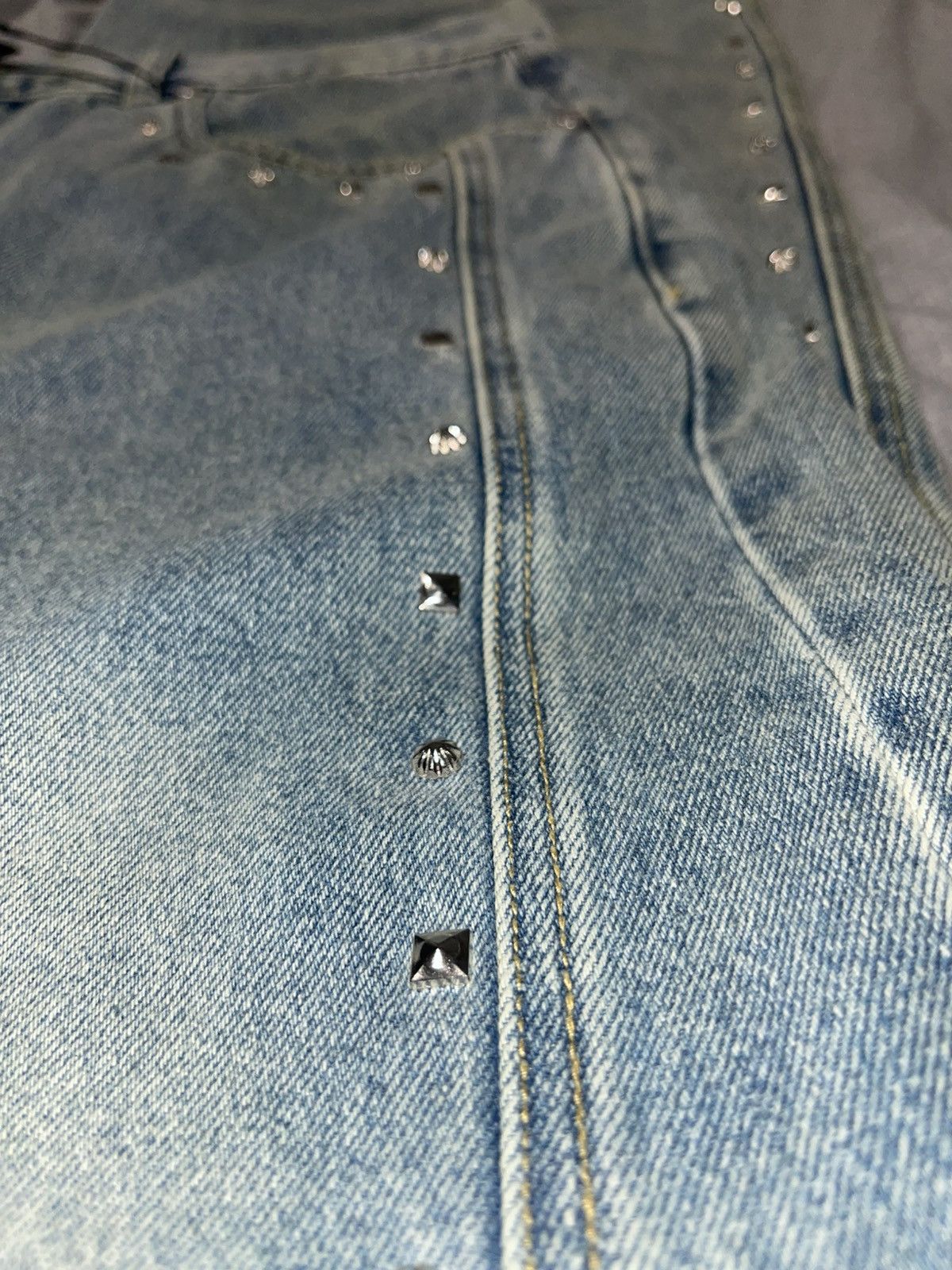 Homme + Femme La HOMME+FEMME Studded Denim Jeans Size US 38 / EU 54 - 7 Thumbnail