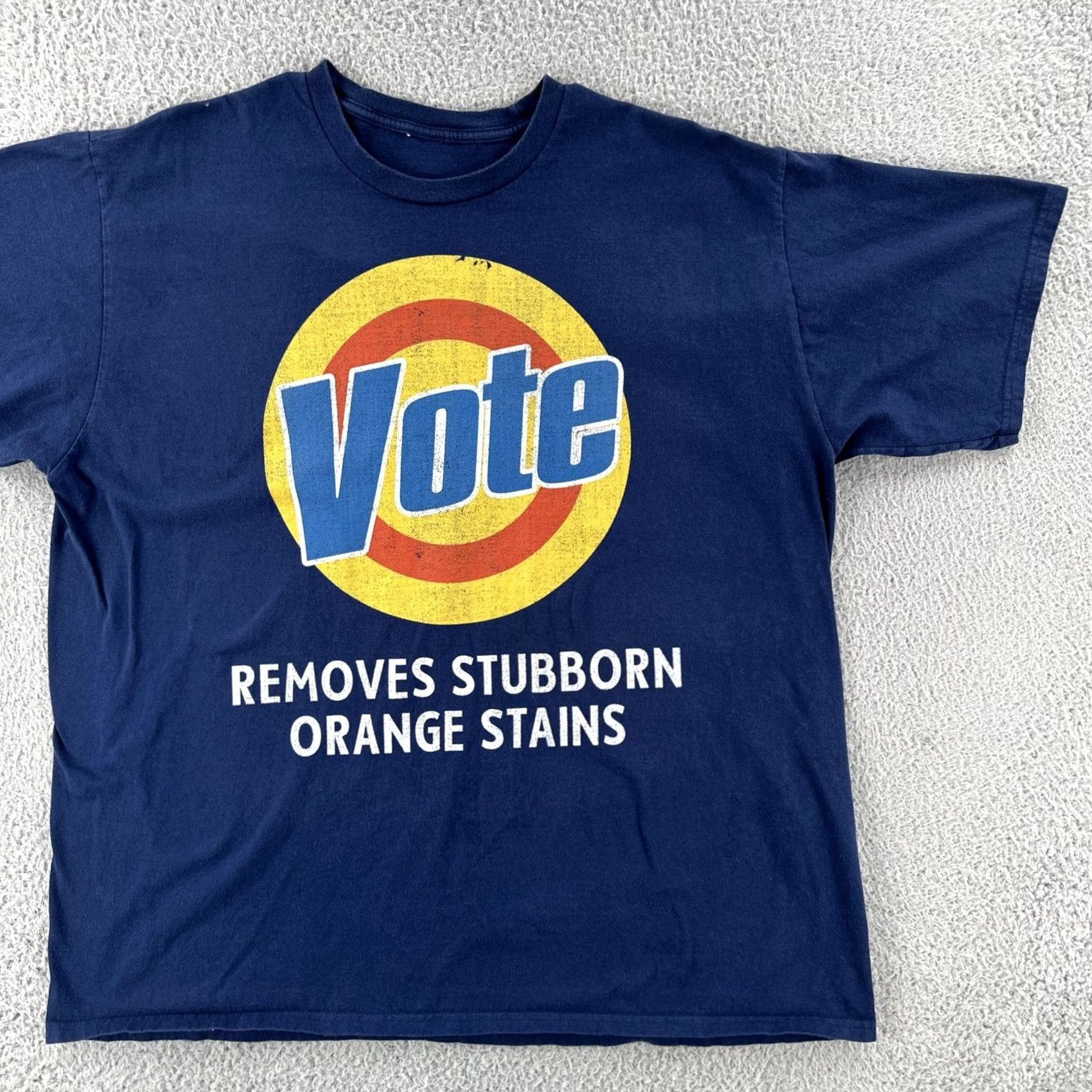 Vintage VOTE Removes Stubborn Orange Stains Mens L Blue T Shirt Donald Trump Parody Tee Size US L / EU 52-54 / 3 - 2 Thumbnail