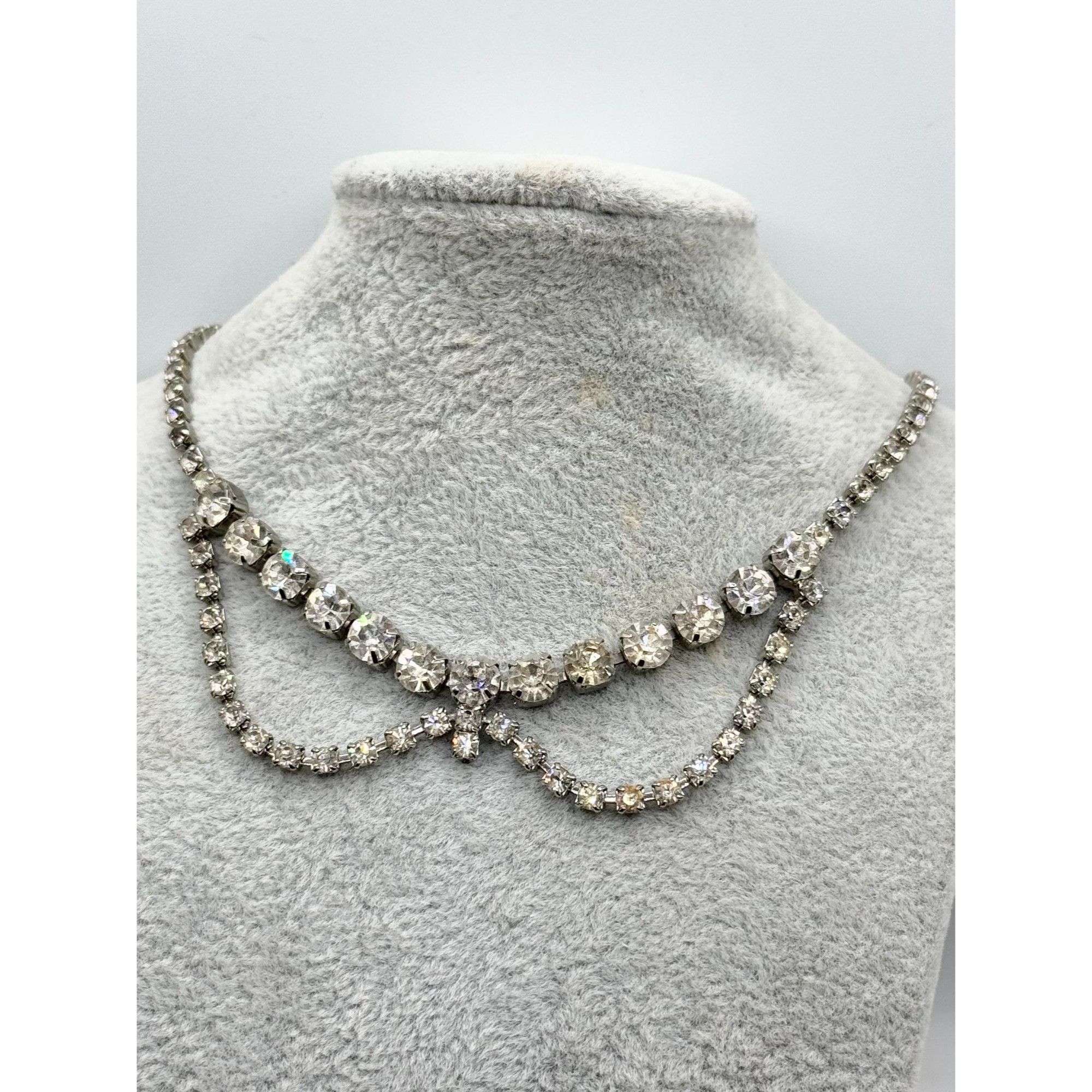Vintage Vintage glass rhinestone collar necklace Size ONE SIZE - 2 Thumbnail