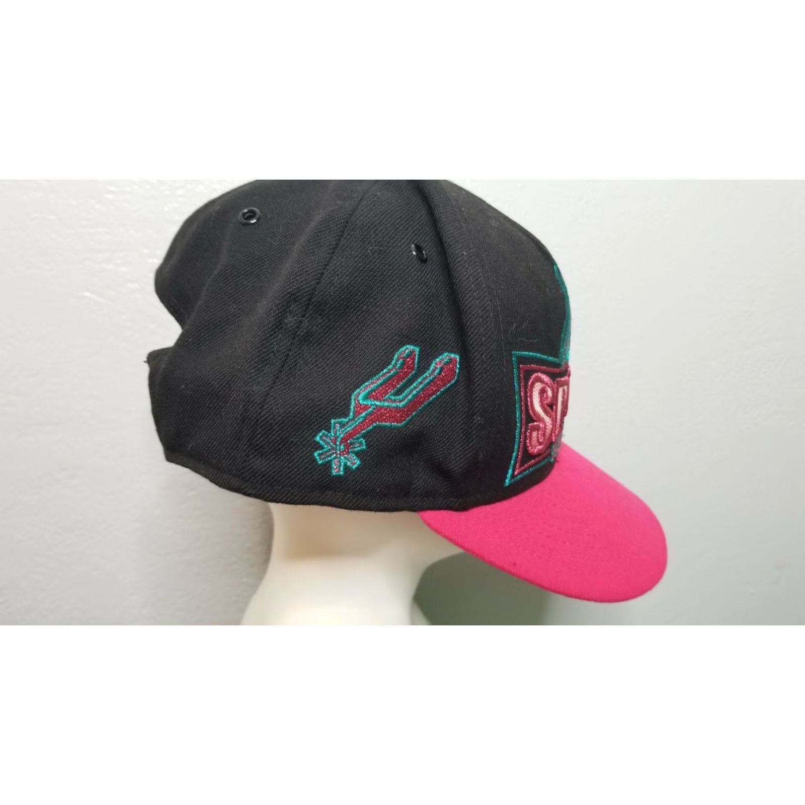 New Era New Era Hat Mens Adjustable San Antonio Spurs Neon Pink Black Snapback Size ONE SIZE - 4 Thumbnail
