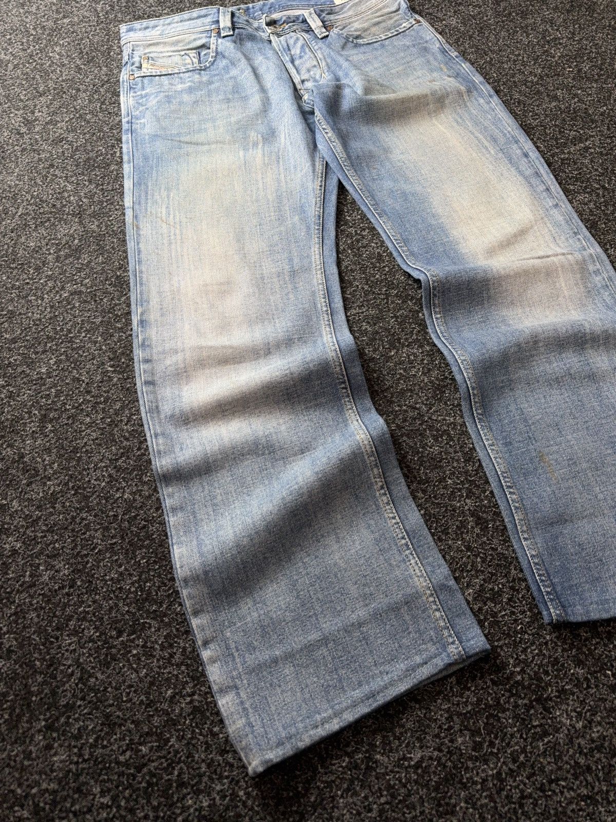 Diesel Luxury 00s Y2K Dirty Diesel Larkee Straight Leg Faded Jeans Size US 34 / EU 50 - 2 Thumbnail
