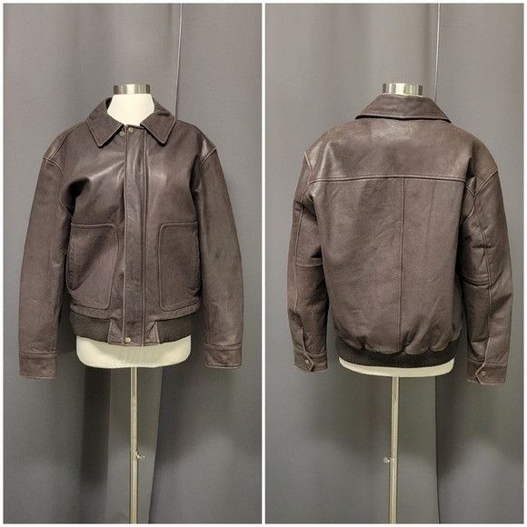 Cherokee Vintage 90s y2k Cherokee Brown Leather Aviator Flyboy Flight Size US S / EU 44-46 / 1 - 6 Thumbnail