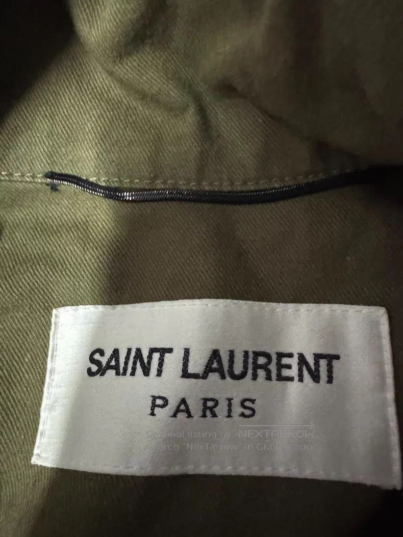 Saint Laurent Paris Saint Laurent Paris Military Green Sharkskin Jacket Size XS / US 0-2 / IT 36-38 - 3 Thumbnail