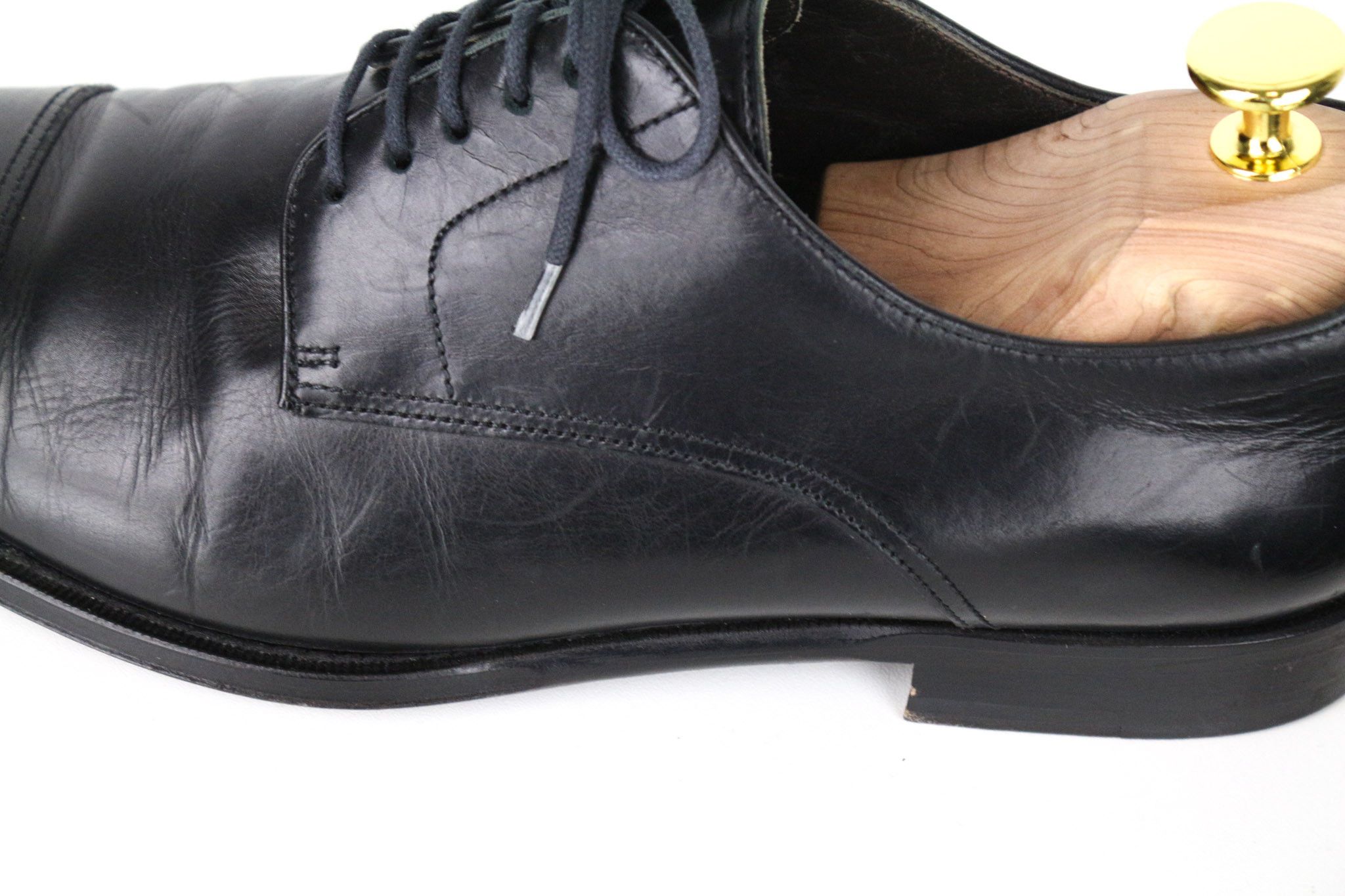 Suitsupply EU40.5 Black Leather Laced Low-Top Shoes 73356 Size US 7.5 / EU 40-41 - 13 Thumbnail
