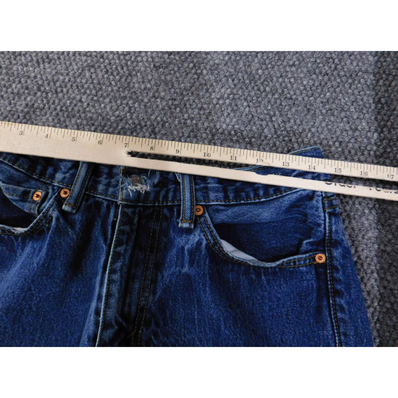 Levi's Levi's 505 Jeans Mens 33x30 Blue Denim Regular Fit Straight Leg Zip Fly Classic Size US 33 - 5 Thumbnail