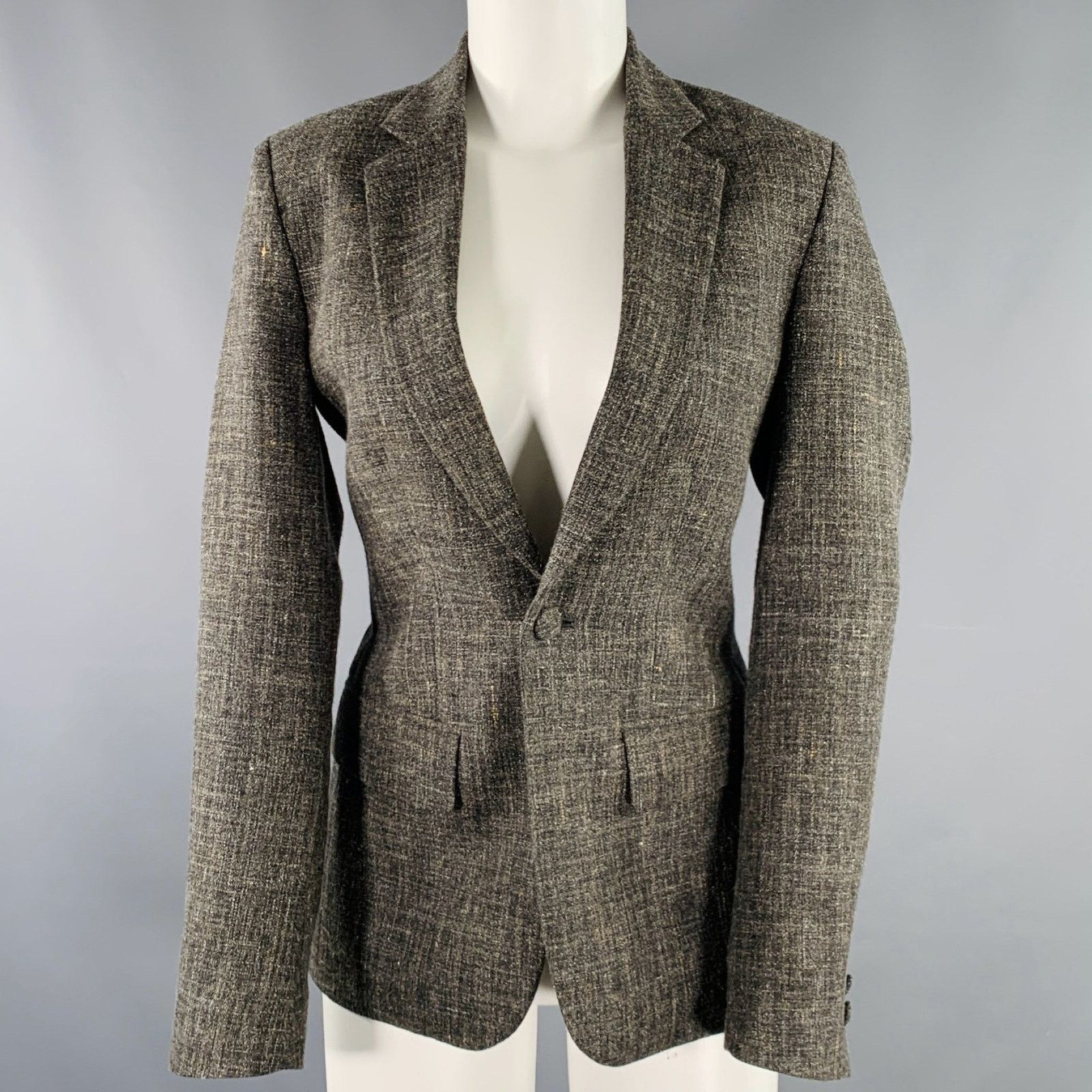 Billy Reid BILLY REID 4 Grey Wool Blend Tweed Notch Lapel Jacket Blazer Size S / US 4 / IT 40 - 1 Thumbnail