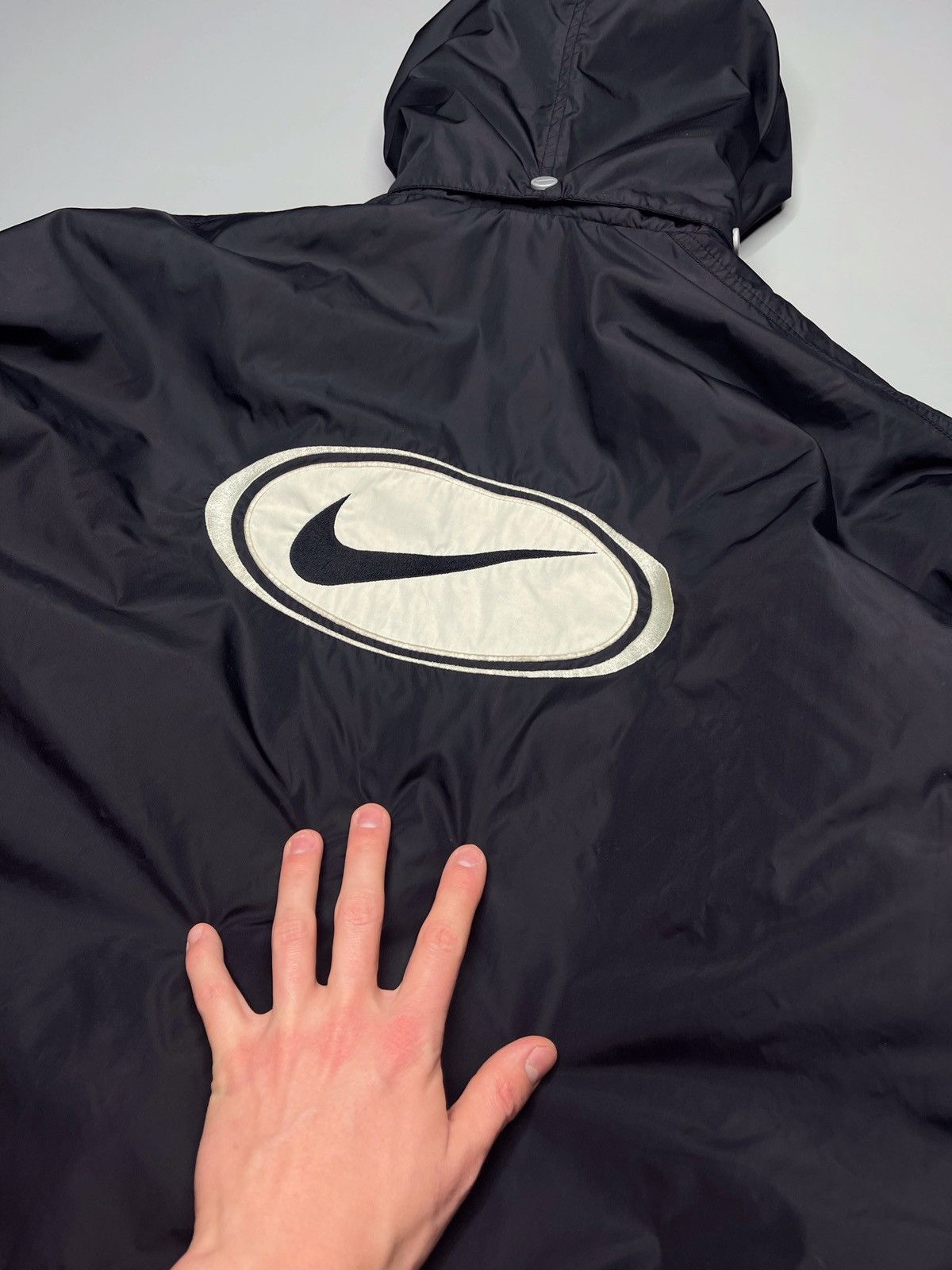Nike × Vintage Vintage Y2k Nike Nylon Big Logo Jacket Size US L / EU 52-54 / 3 - 4 Thumbnail